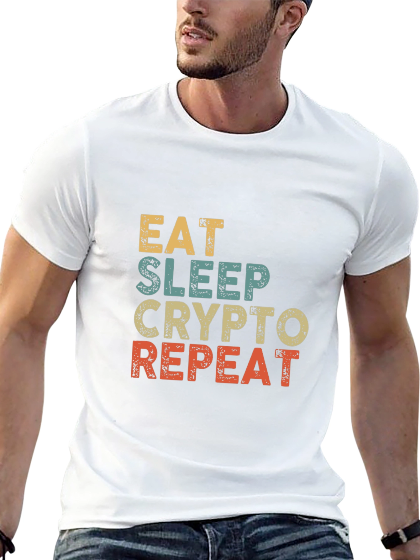 Eat Sleep Crypto Repeat Graphic T-Shirt