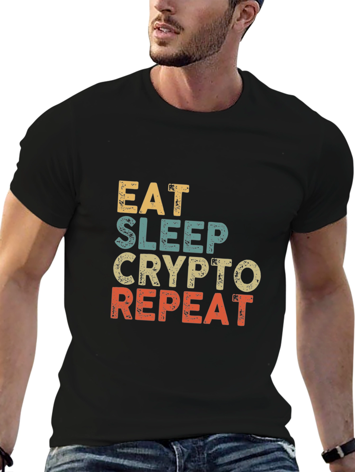Eat Sleep Crypto Repeat Graphic T-Shirt