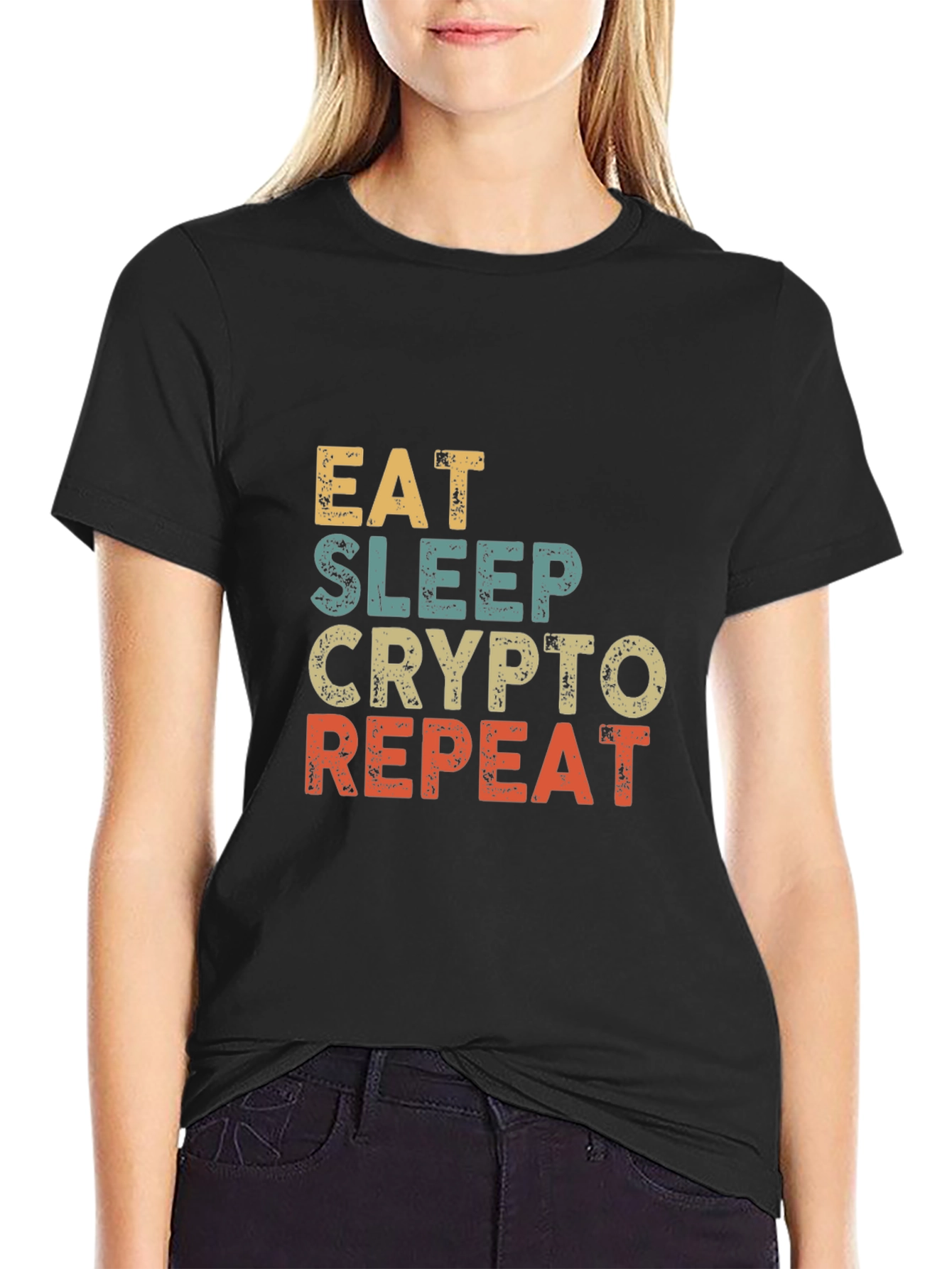 Eat Sleep Crypto Repeat Graphic T-Shirt