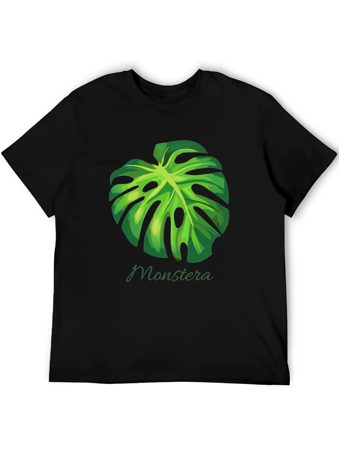 Monstera Leaf Graphic Black T-Shirt