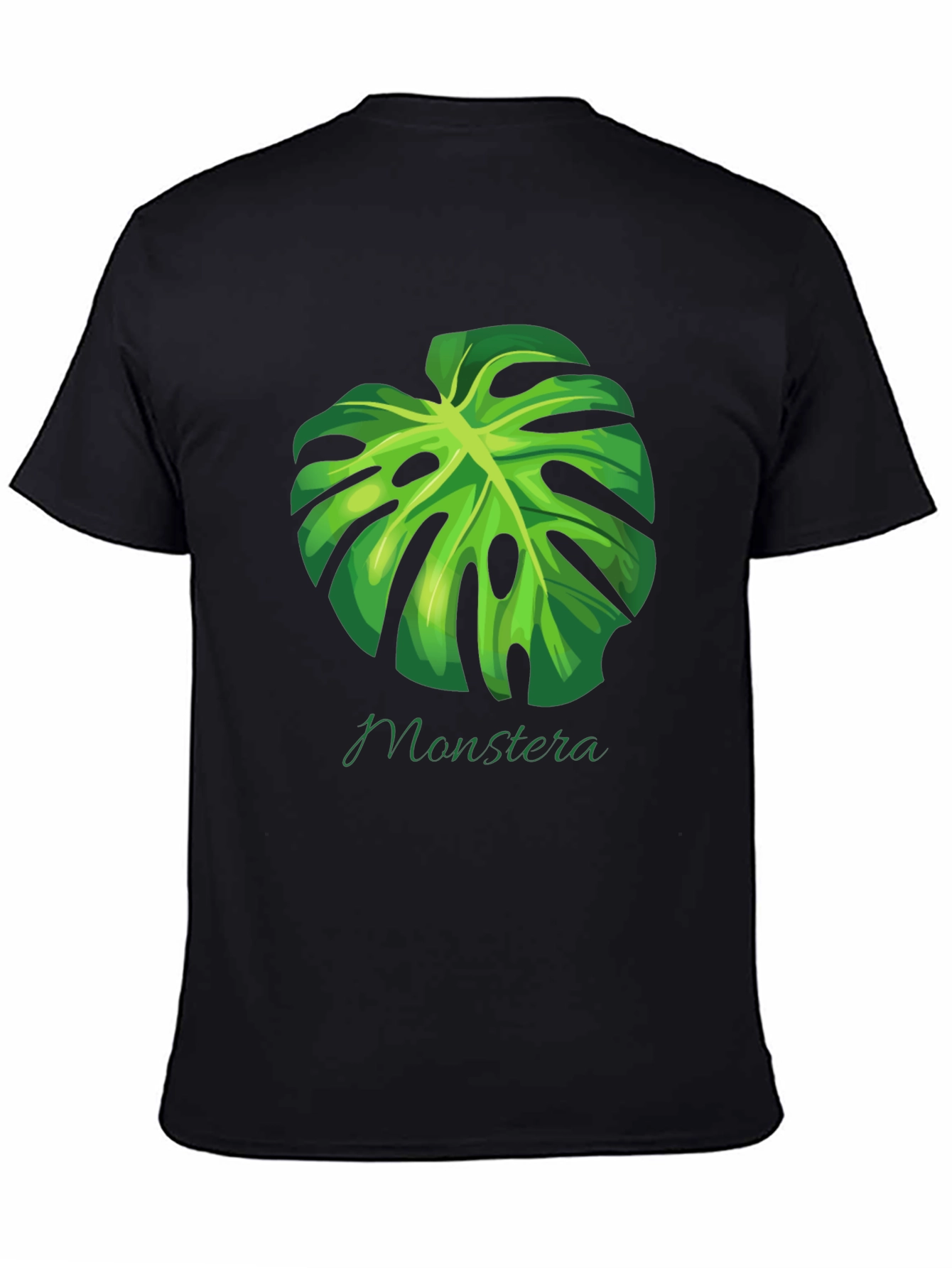 Monstera Leaf Graphic Black T-Shirt