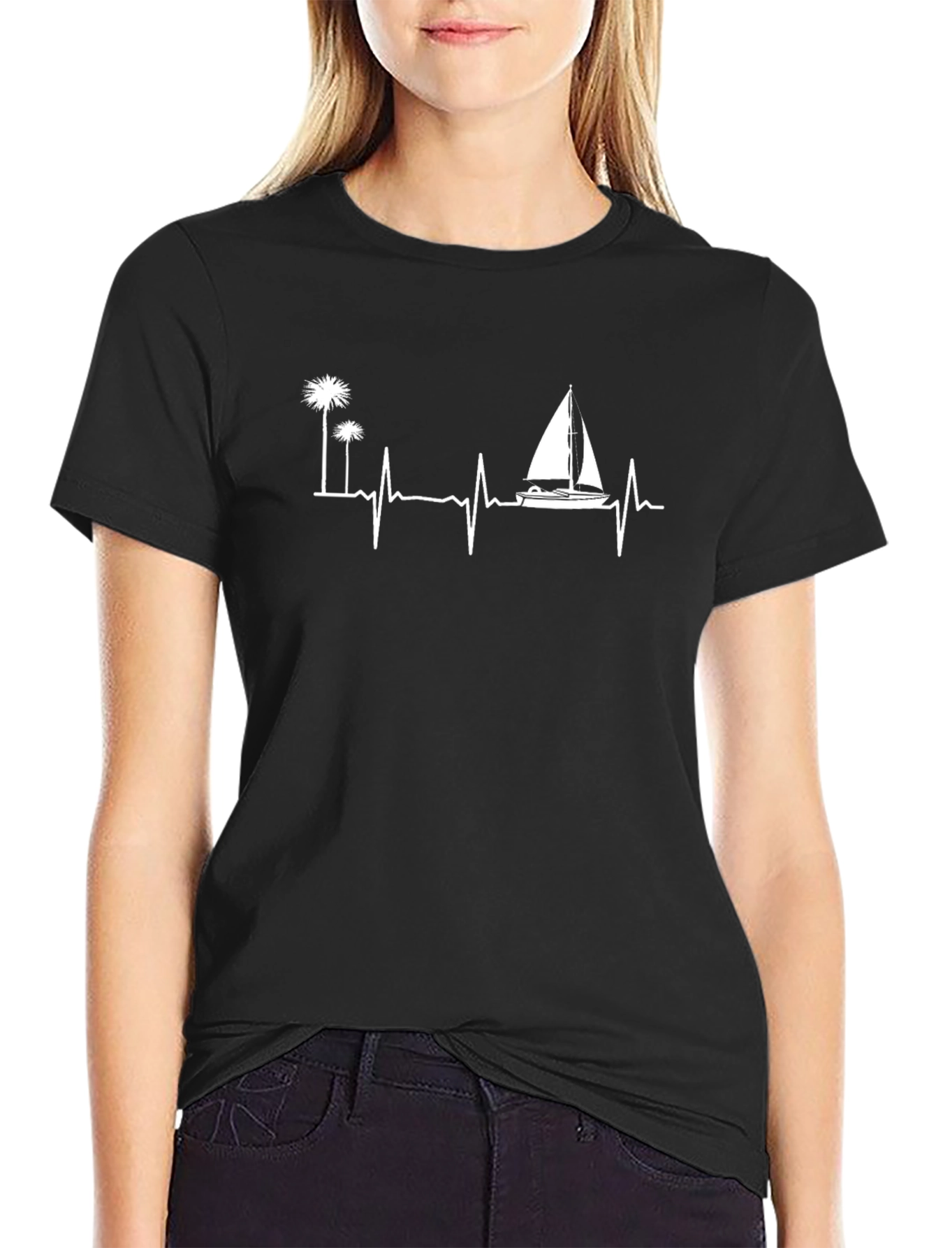 Heartbeat Sailboat & Palm Tee