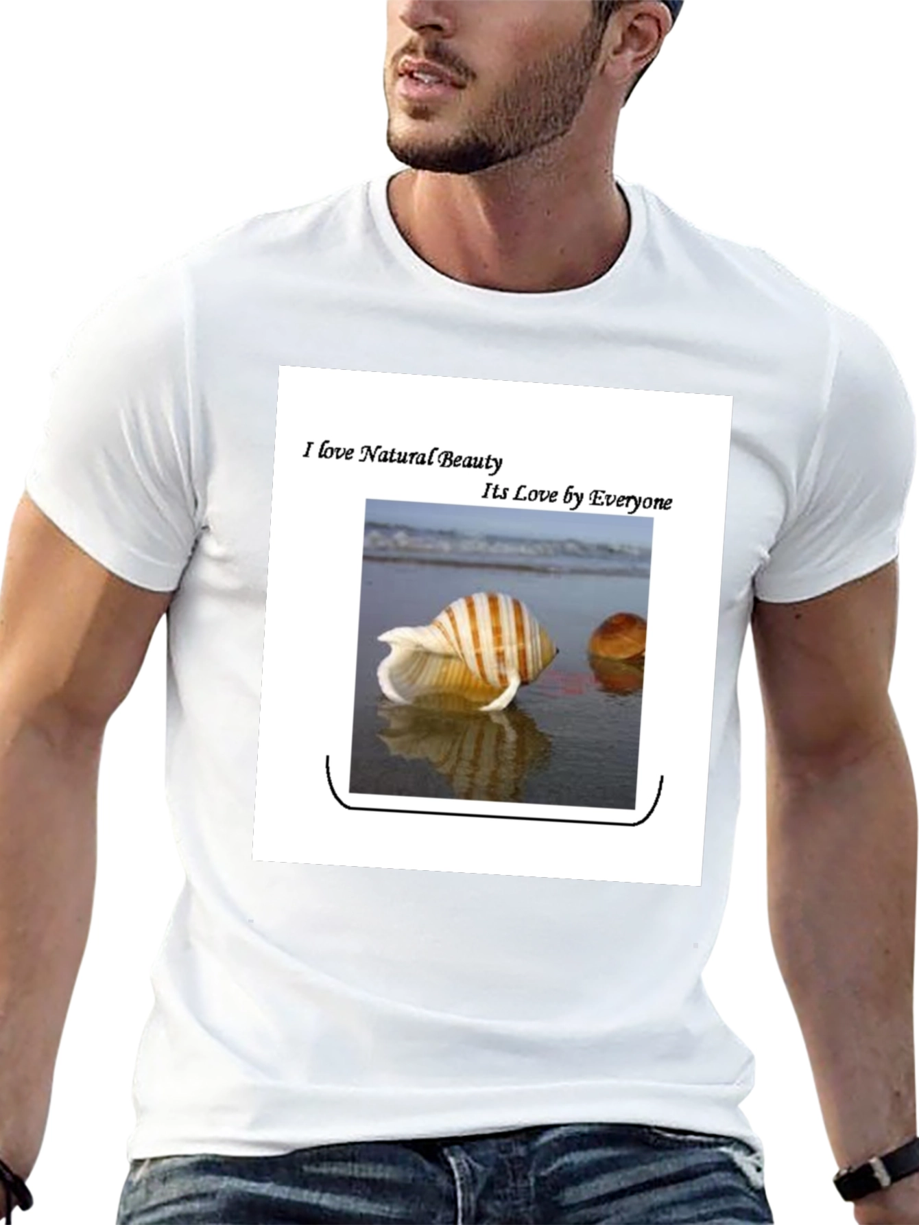 Nature Beauty Graphic Tee - Seaside Shell Design