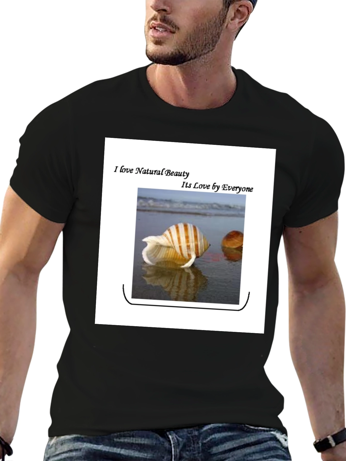 Nature Beauty Graphic Tee - Seaside Shell Design