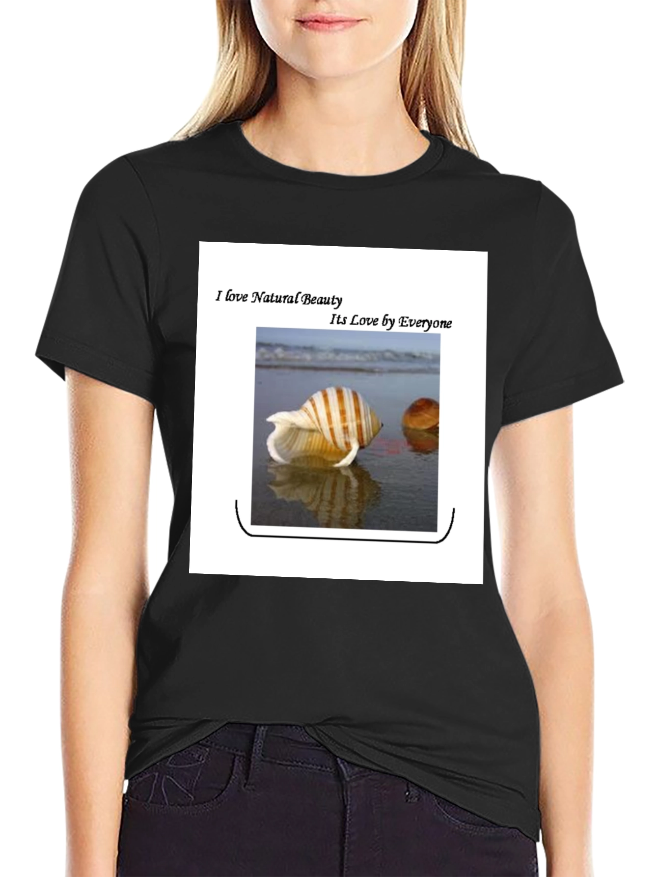 Nature Beauty Graphic Tee - Seaside Shell Design