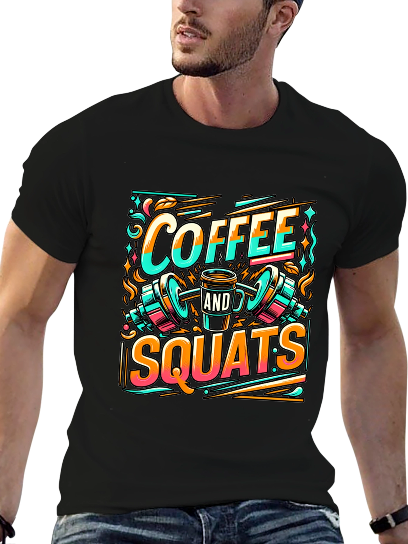 Coffee & Squats Graphic Tee - Gym Motivation