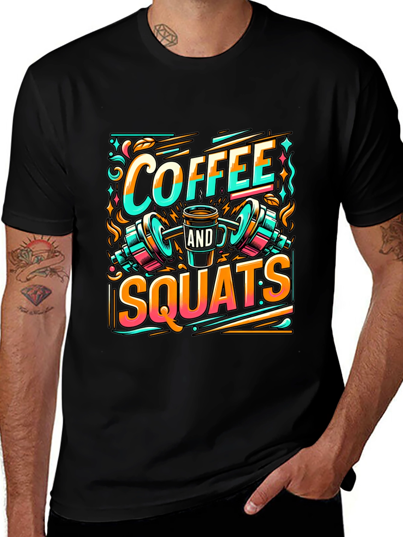 Coffee & Squats Graphic Tee - Gym Motivation