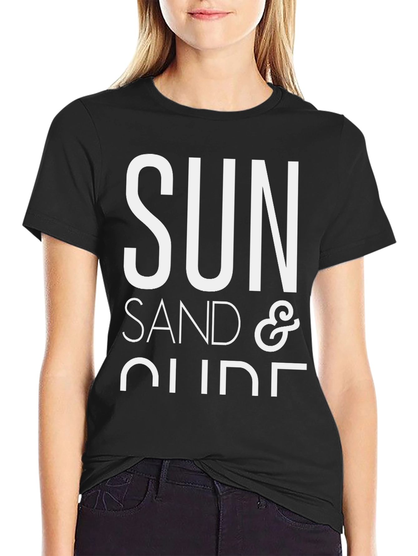 Sun Sand & Surf Black Graphic T-Shirt