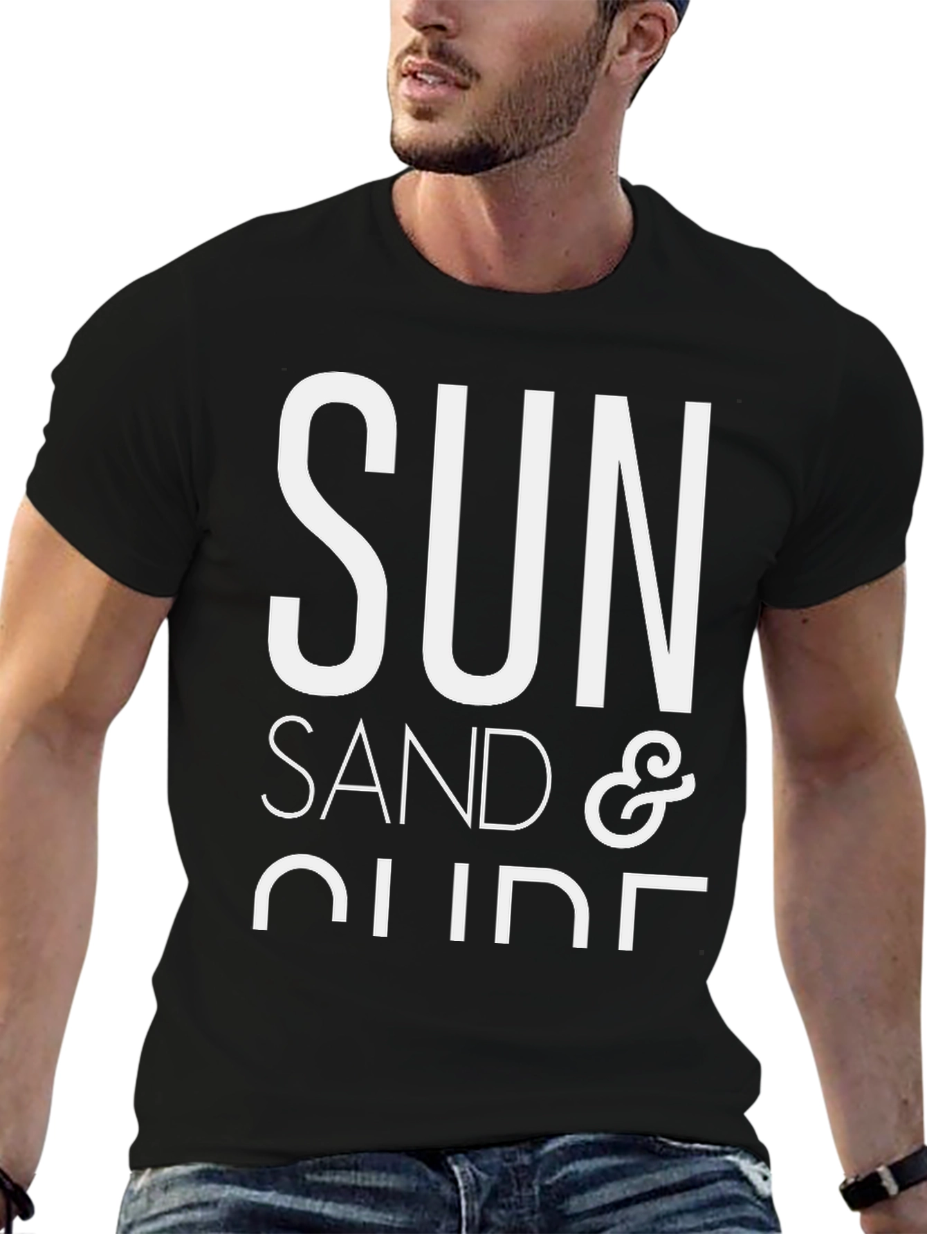 Sun Sand & Surf Black Graphic T-Shirt