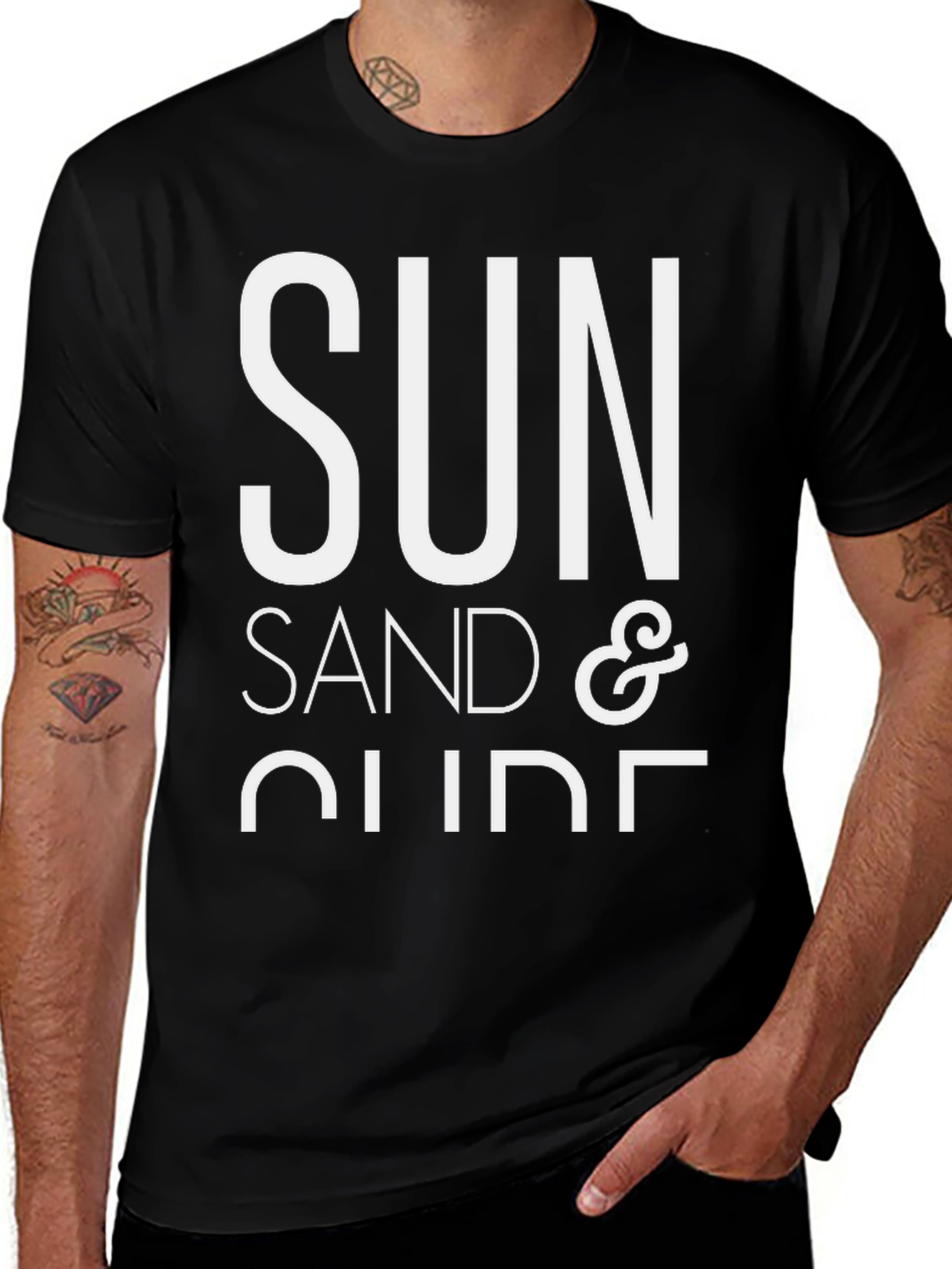 Sun Sand & Surf Black Graphic T-Shirt