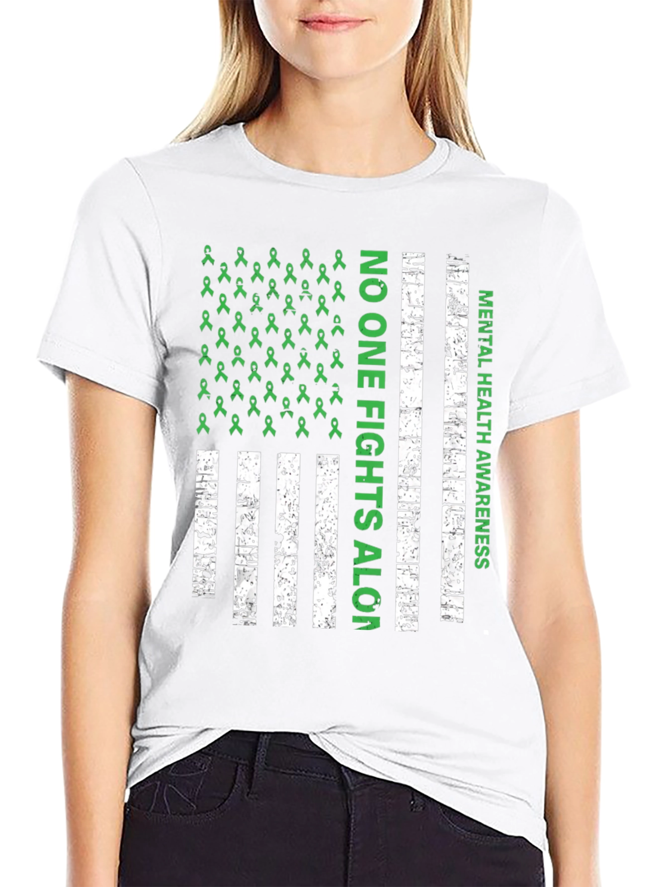 Mental Health Awareness T-Shirt - No One Fights Alone