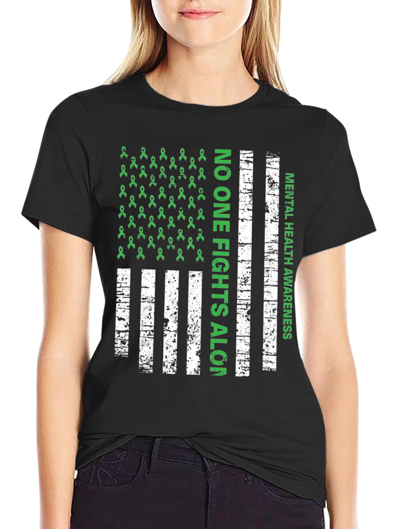 Mental Health Awareness T-Shirt - No One Fights Alone