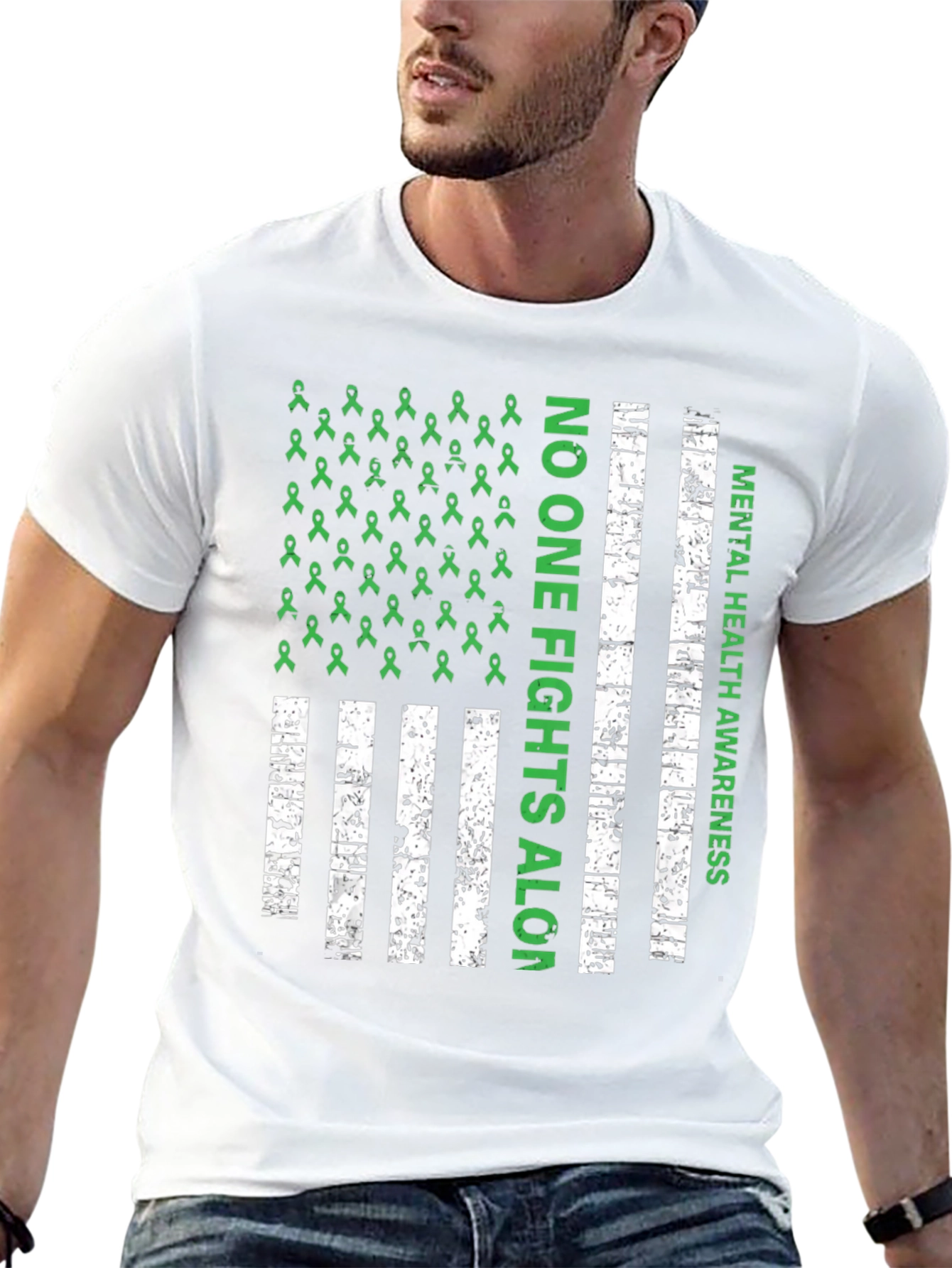 Mental Health Awareness T-Shirt - No One Fights Alone