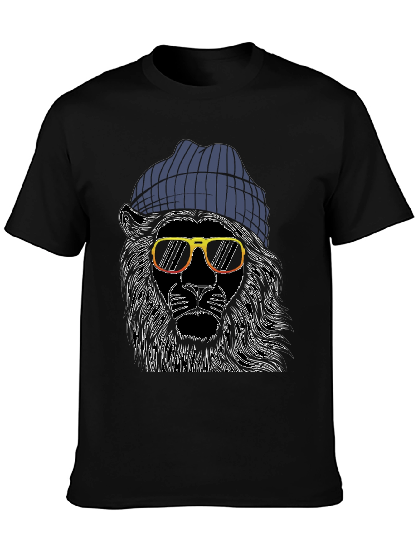 Cool Lion Graphic Tee - Mens Black T-Shirt
