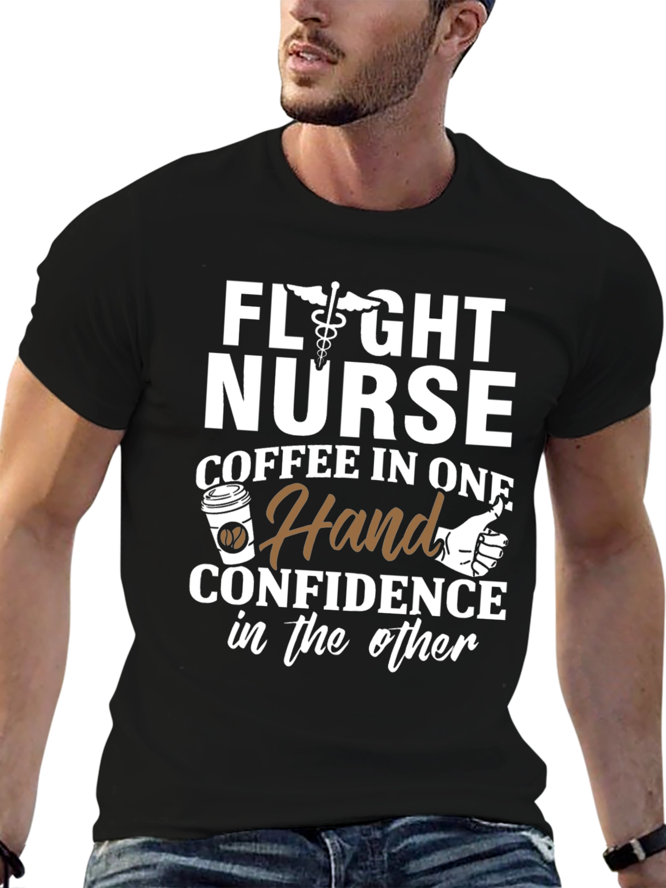 Flight Nurse Coffee & Confidence T-Shirt