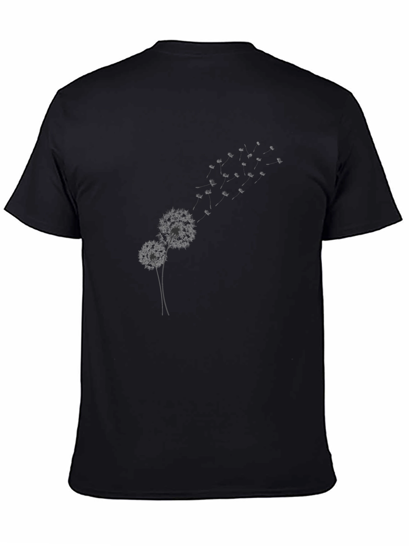 Dandelion Graphic Print Black T-Shirt