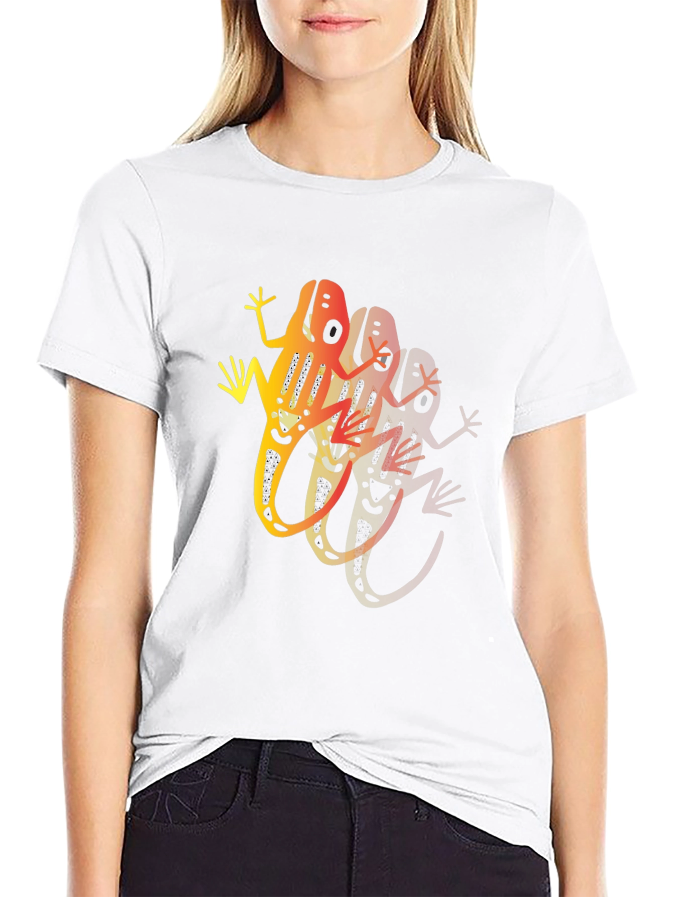 Cool Frog Silhouette Graphic Black T-Shirt
