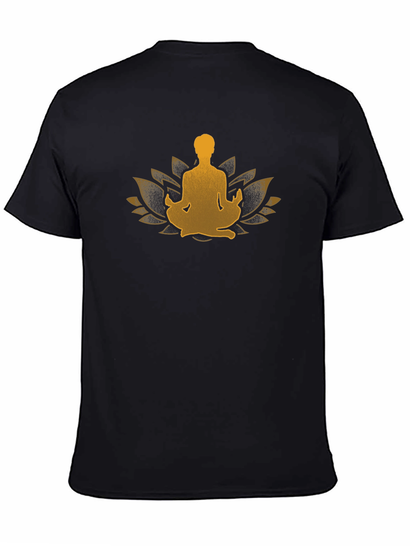 Zen Lotus Meditation Black T-Shirt