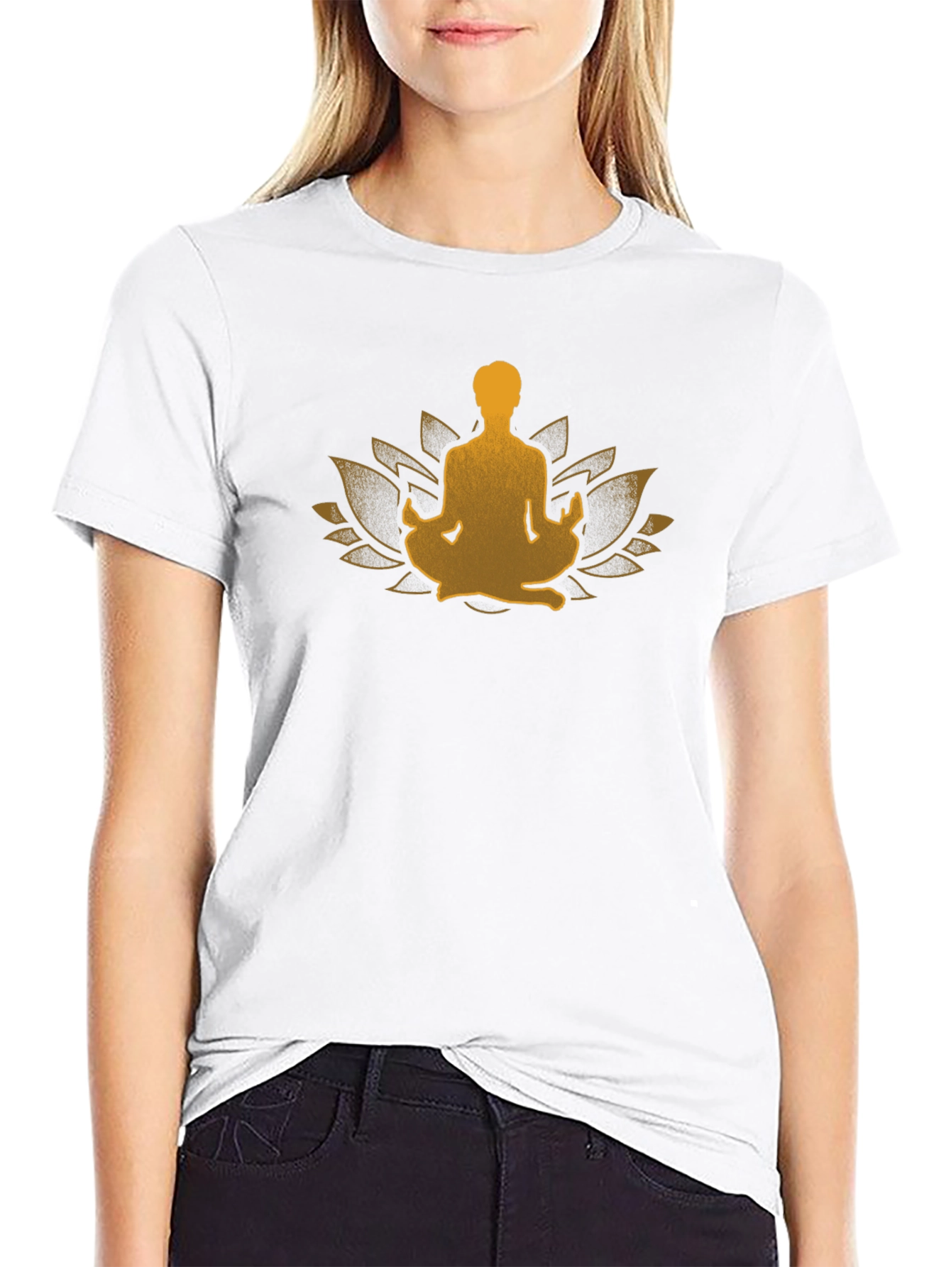 Zen Lotus Meditation Black T-Shirt