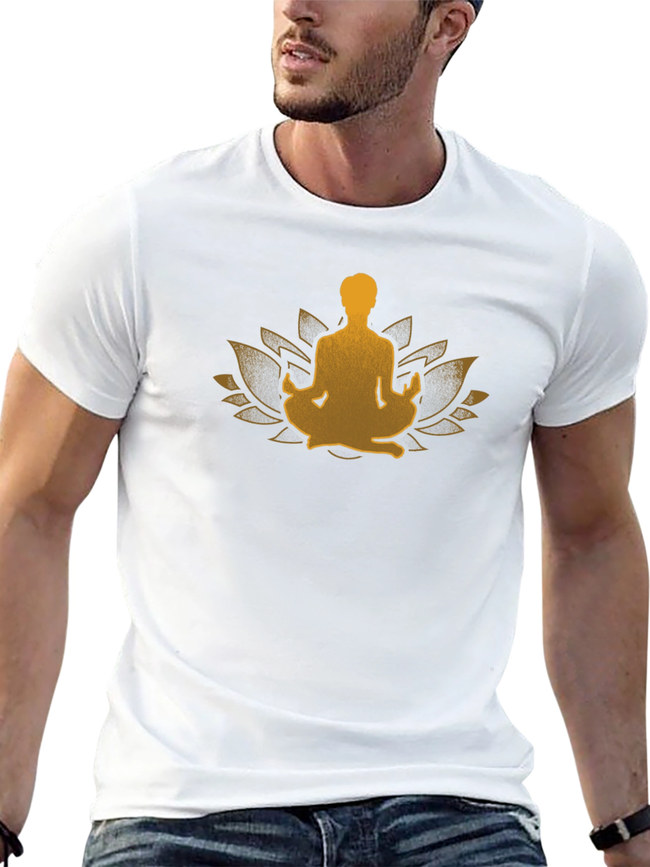 Zen Lotus Meditation Black T-Shirt