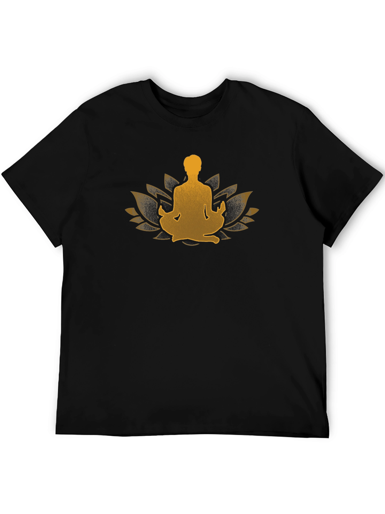 Zen Lotus Meditation Black T-Shirt