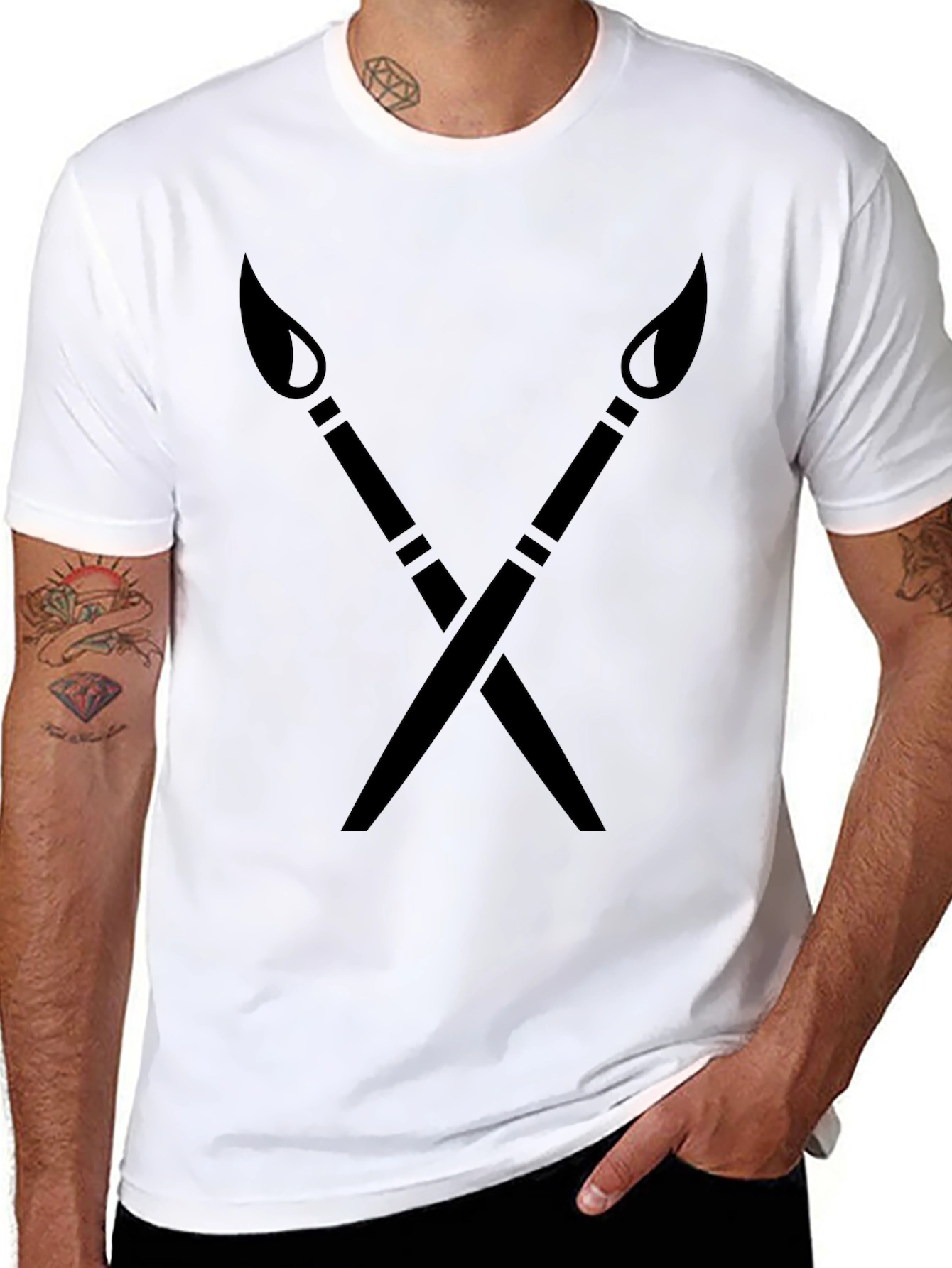 Painters Cross T-Shirt - Artistic Black Tee