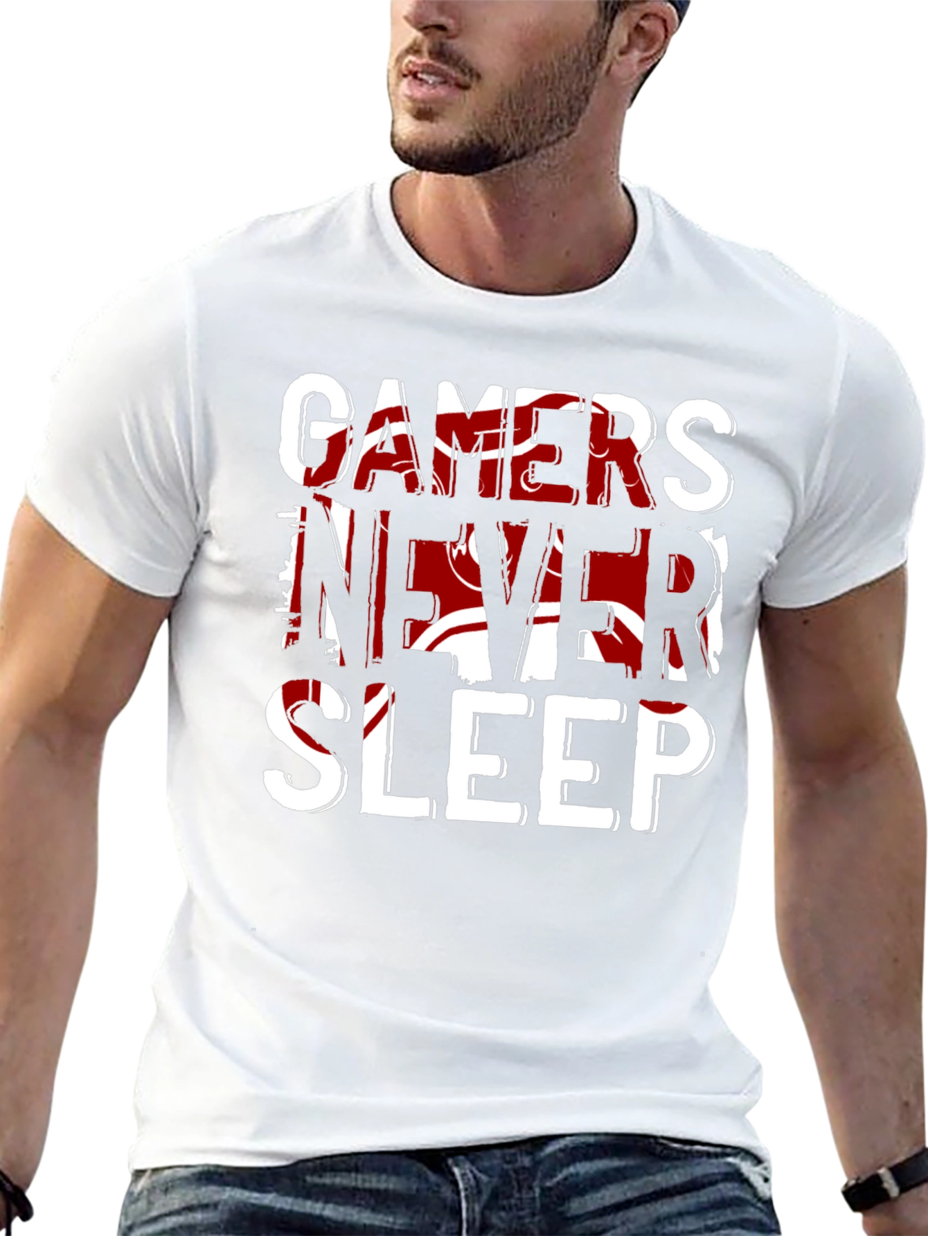 Gamers Never Sleep Black T-Shirt - Bold Graphic Tee