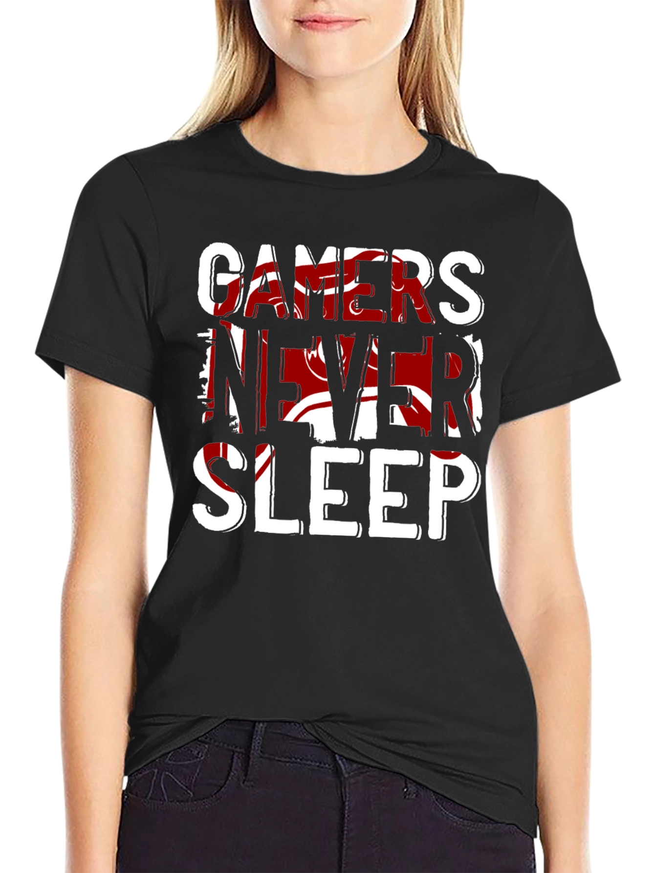 Gamers Never Sleep Black T-Shirt - Bold Graphic Tee