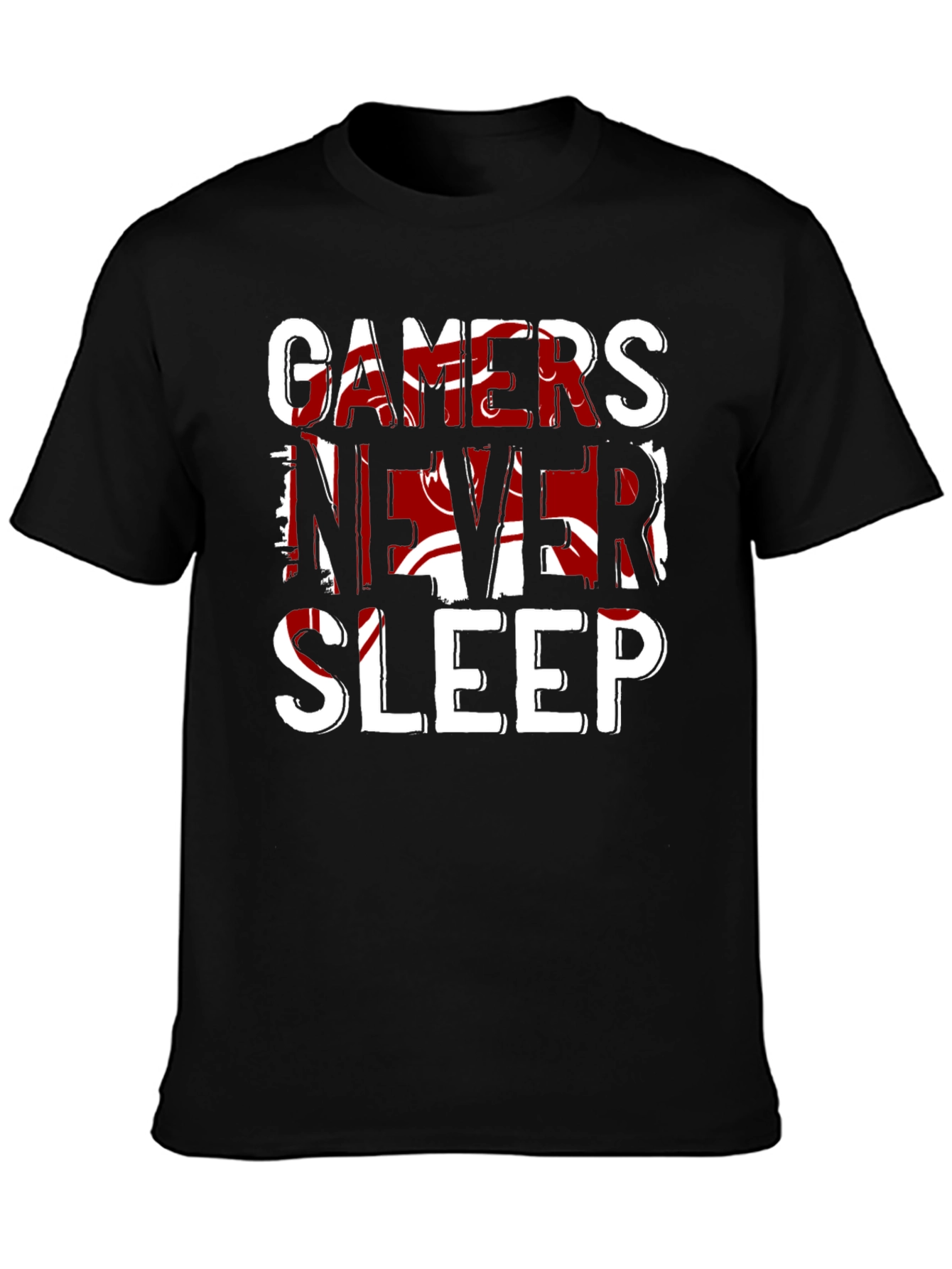 Gamers Never Sleep Black T-Shirt - Bold Graphic Tee