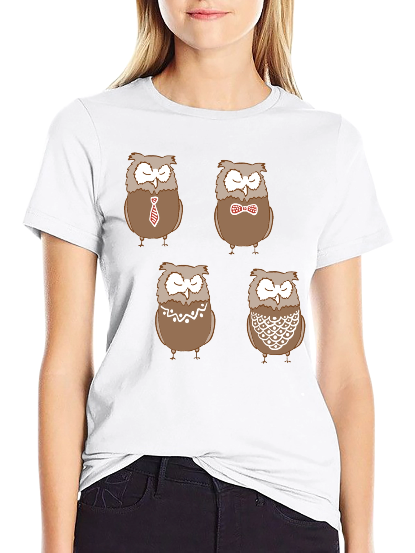 Owl Pattern Graphic T-Shirt