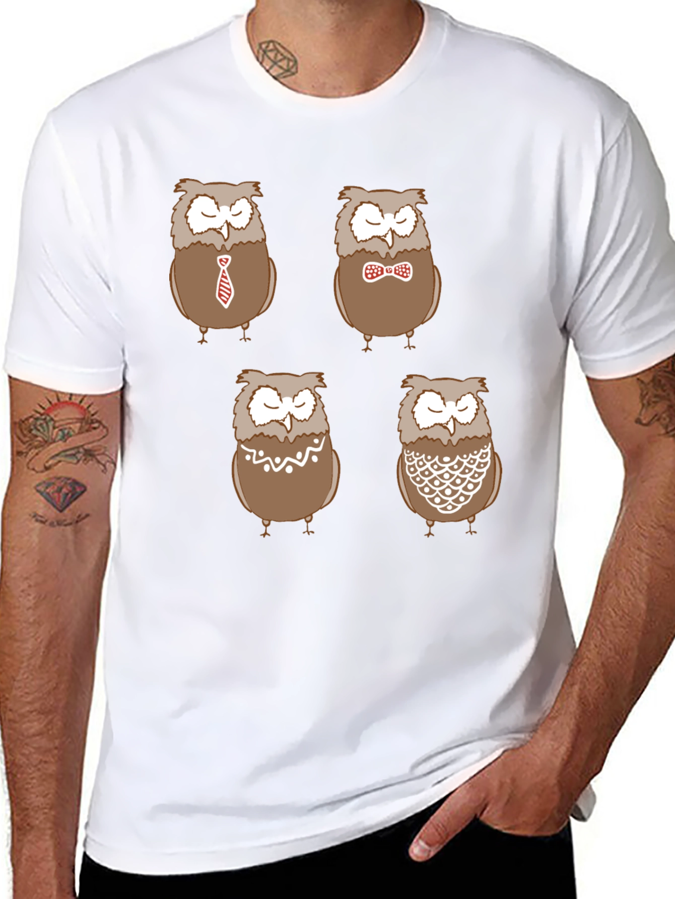 Owl Pattern Graphic T-Shirt