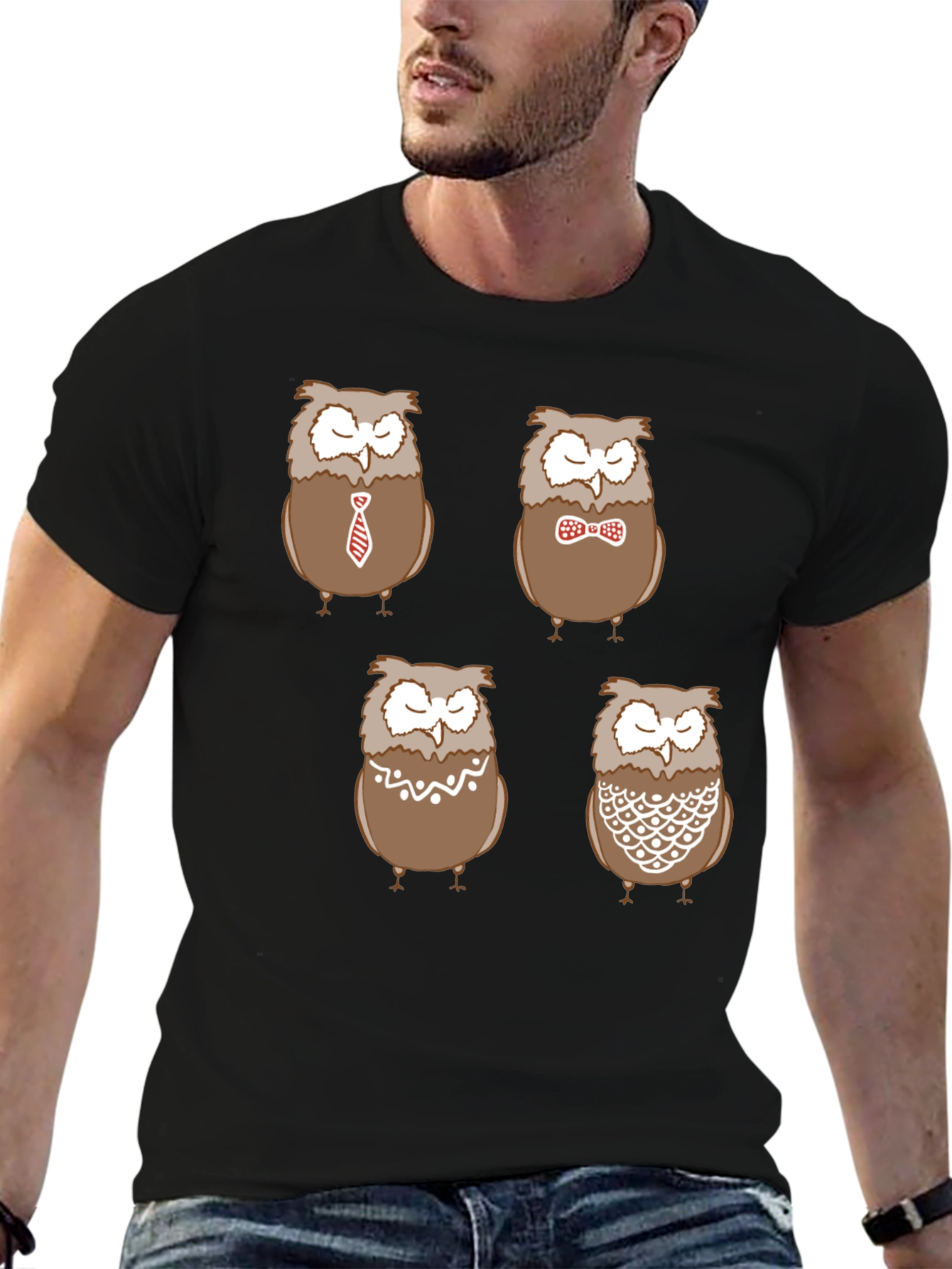Owl Pattern Graphic T-Shirt