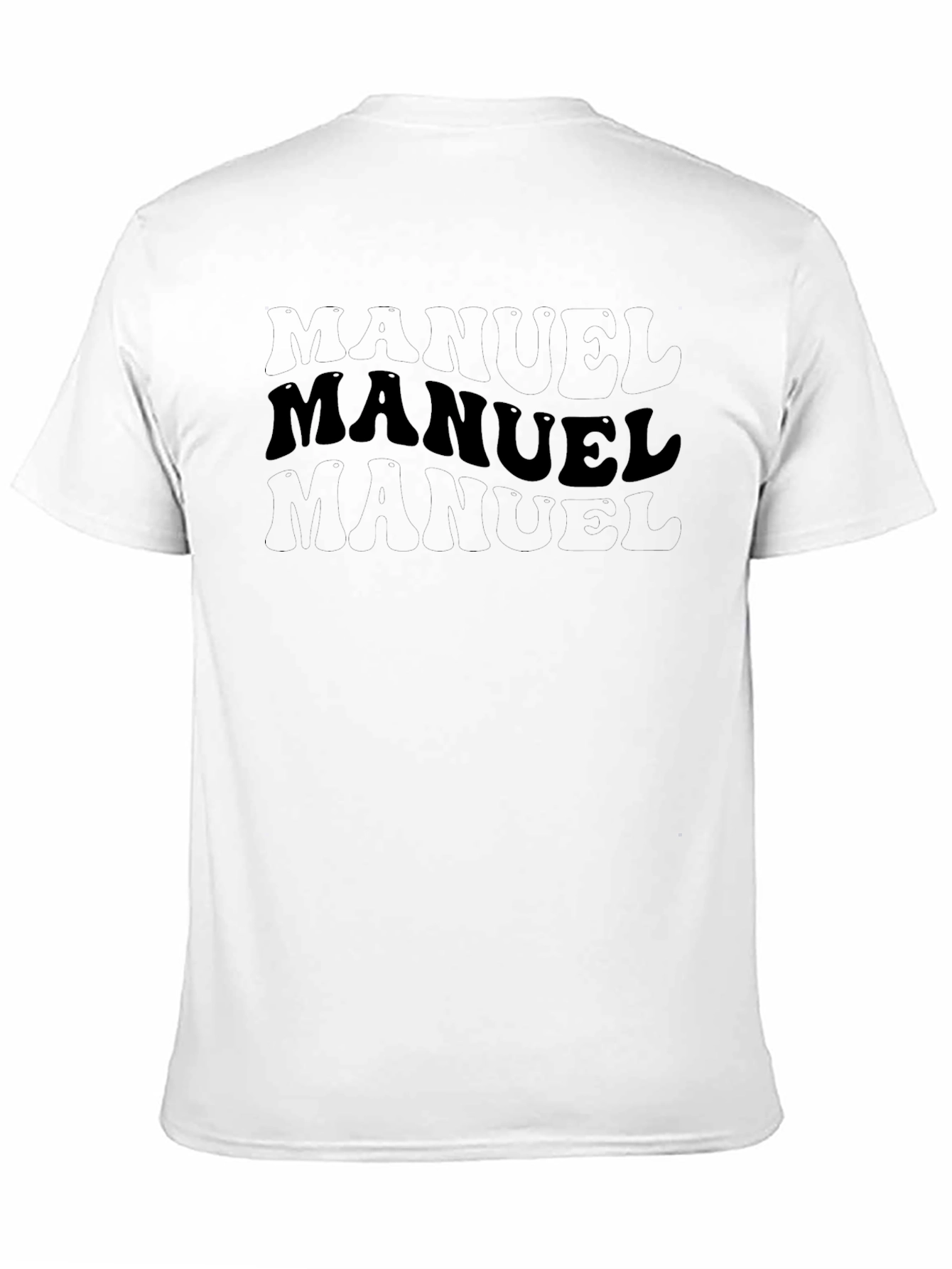 Personalized Manuel T-Shirt - Black Crew Neck Tee