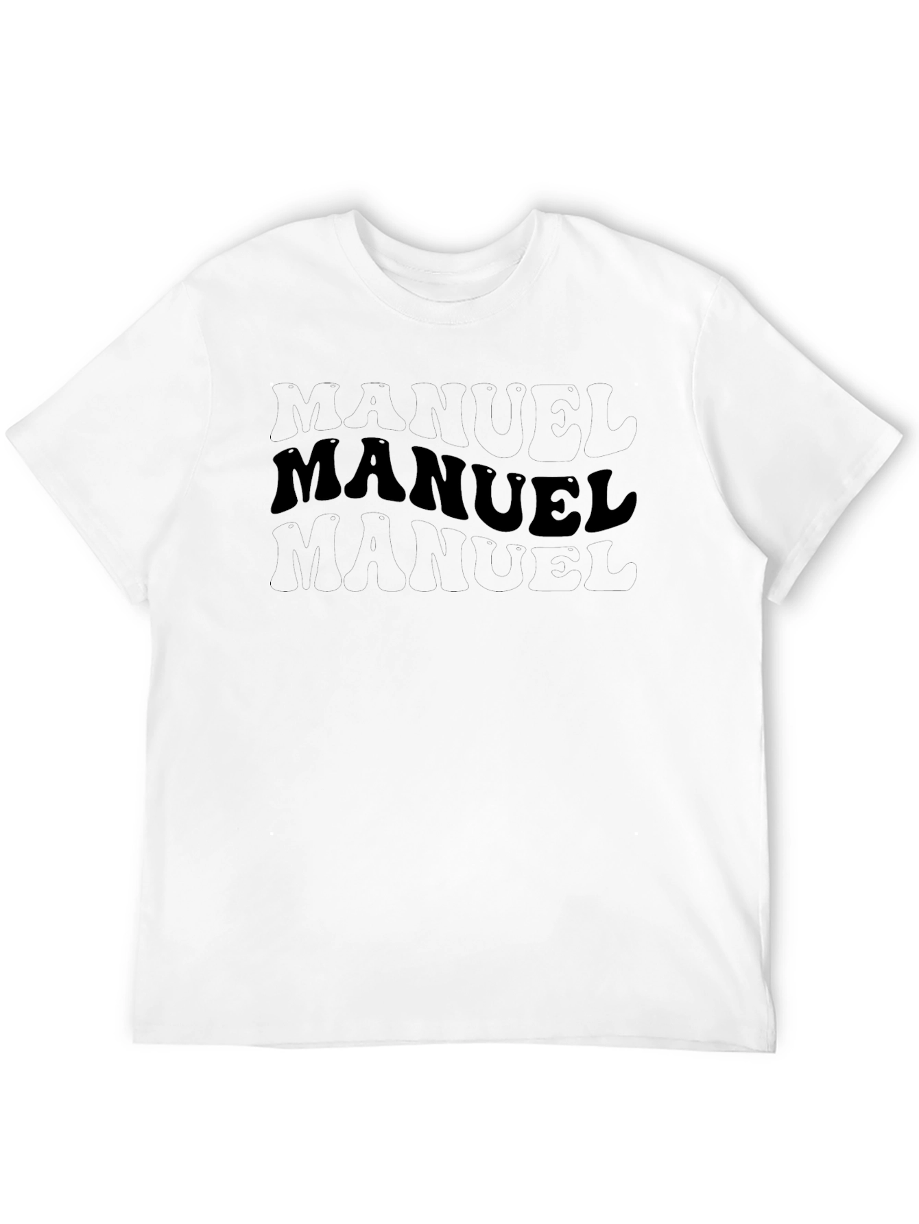 Personalized Manuel T-Shirt - Black Crew Neck Tee