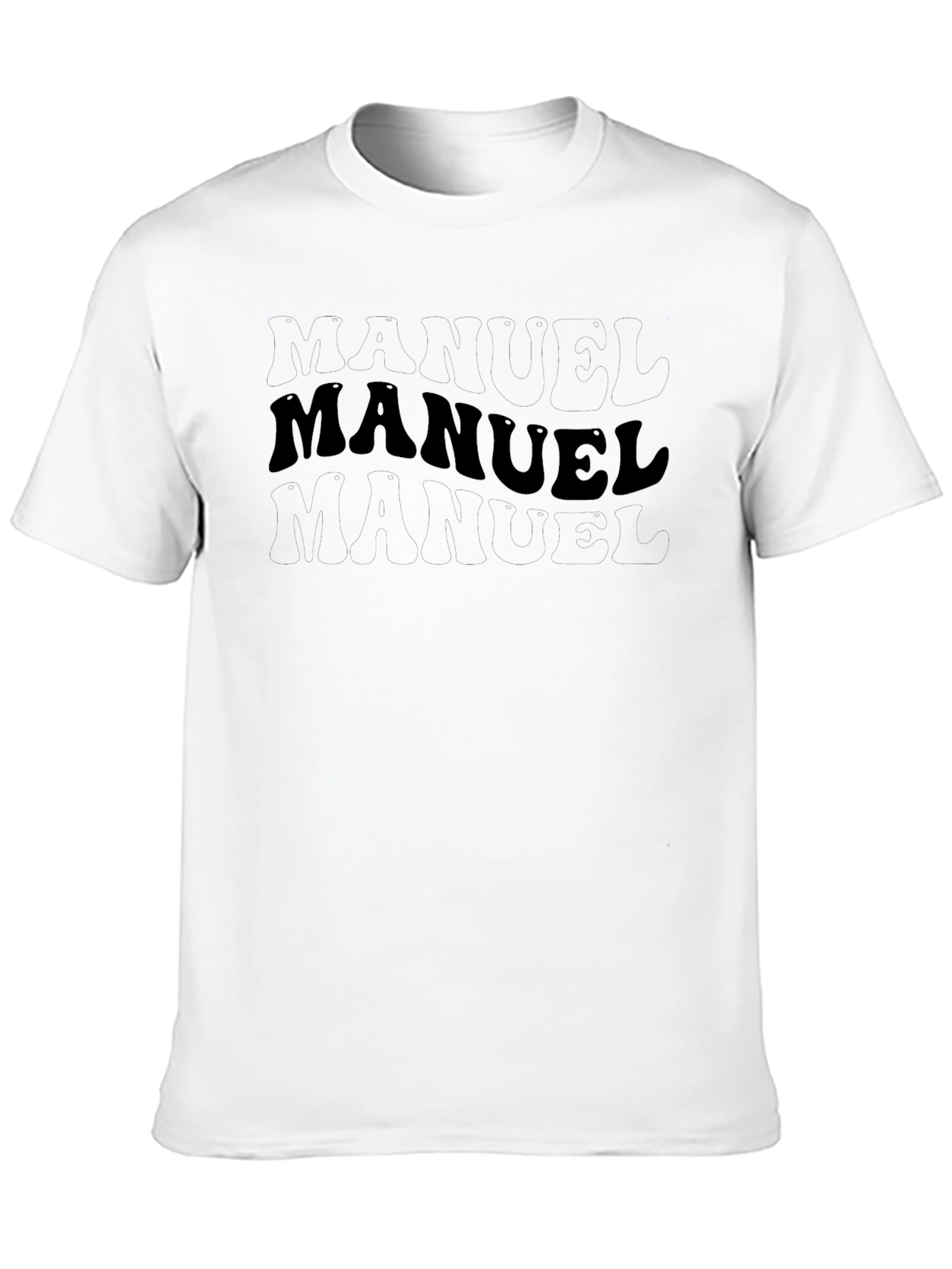Personalized Manuel T-Shirt - Black Crew Neck Tee