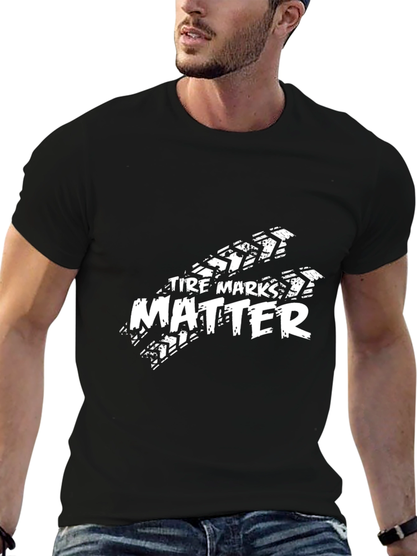 Tire Marks Matter Black Graphic Tee