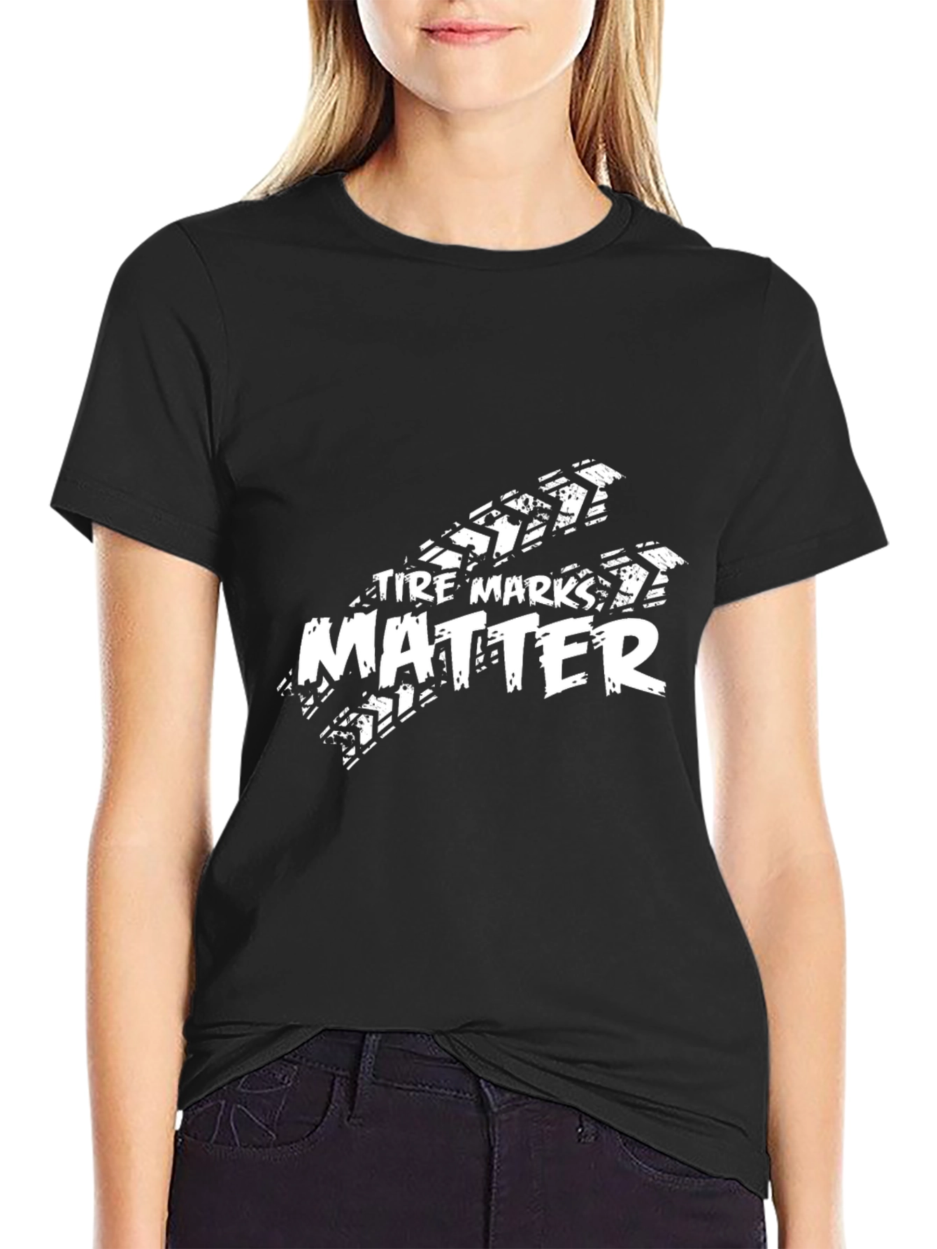 Tire Marks Matter Black Graphic Tee