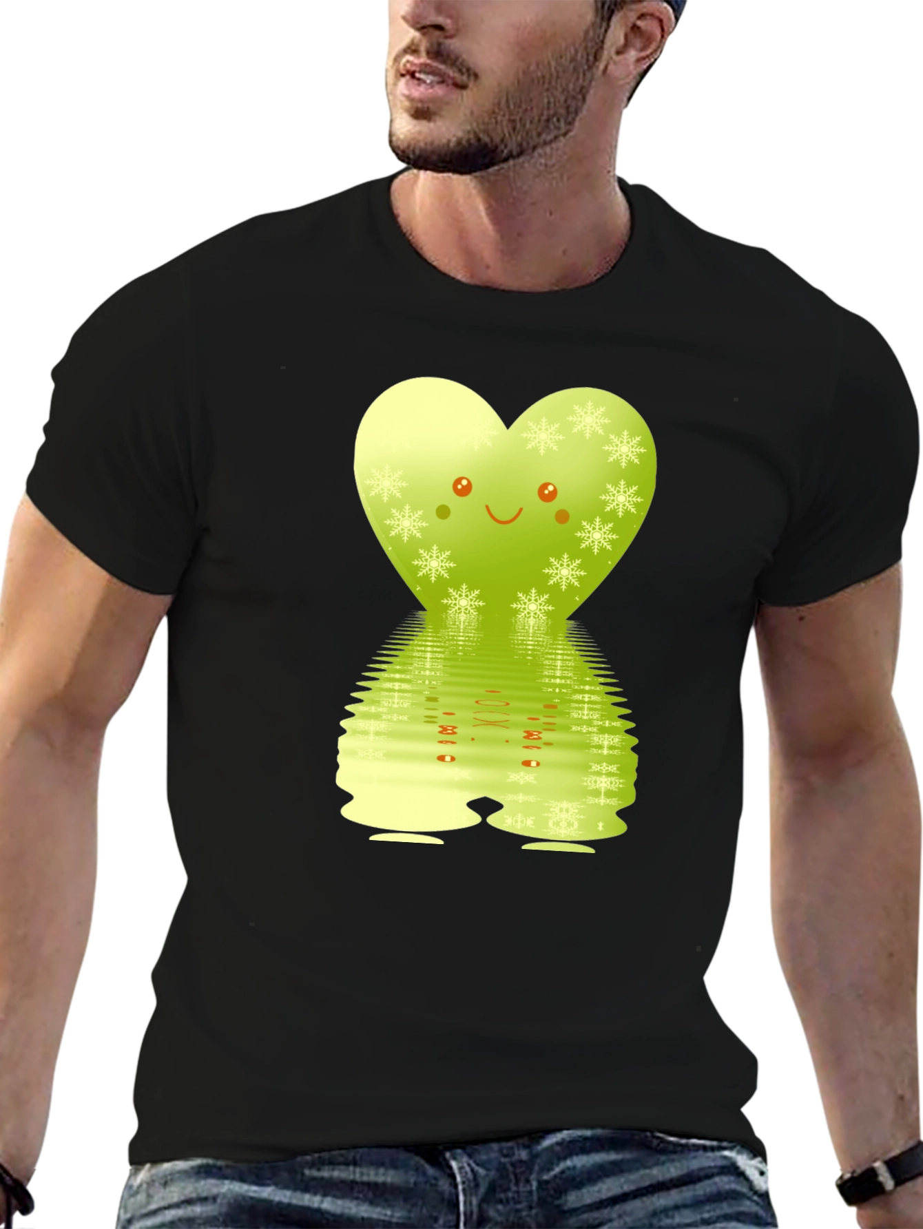 Cute Heart Snowflake Reflective Graphic Tee