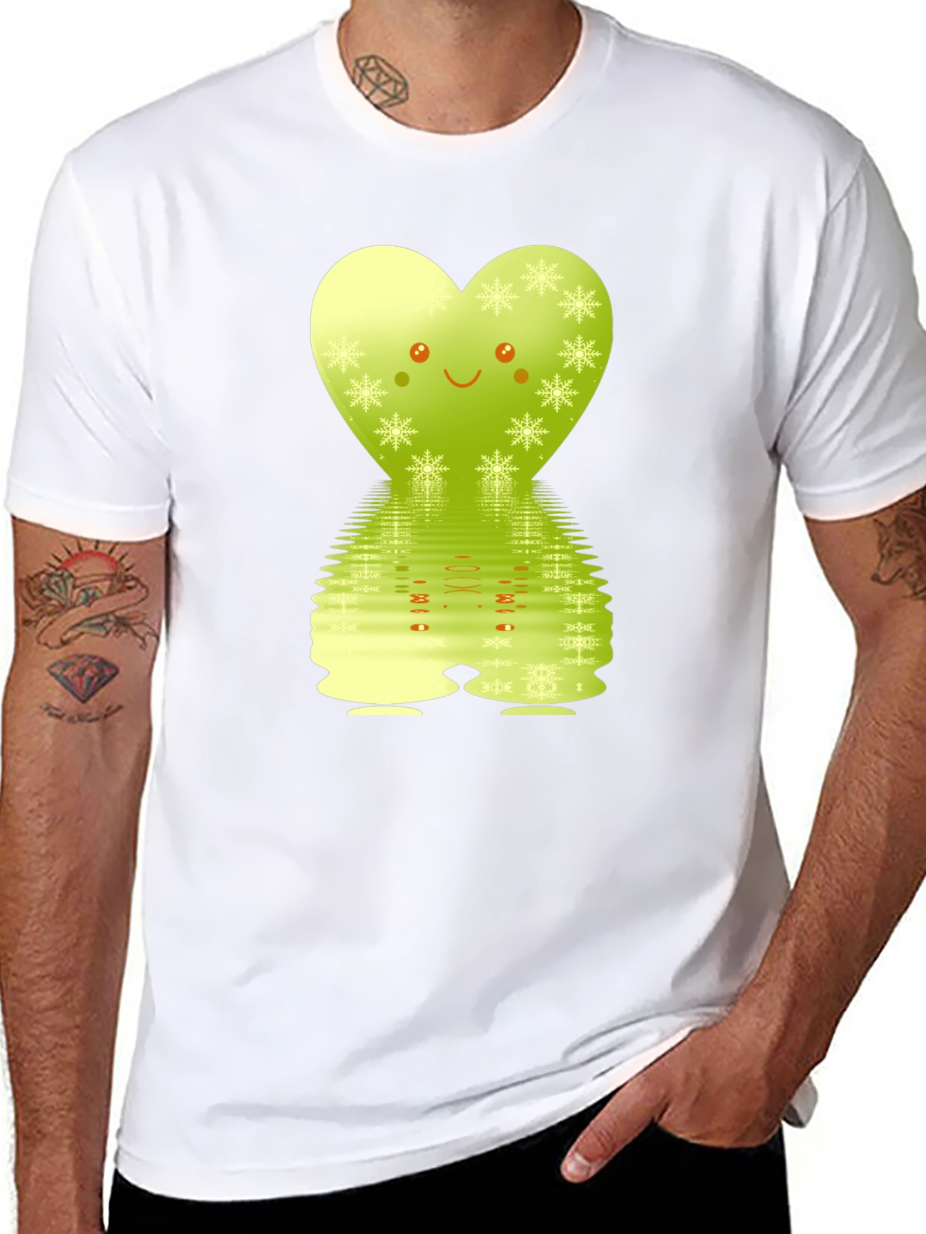Cute Heart Snowflake Reflective Graphic Tee