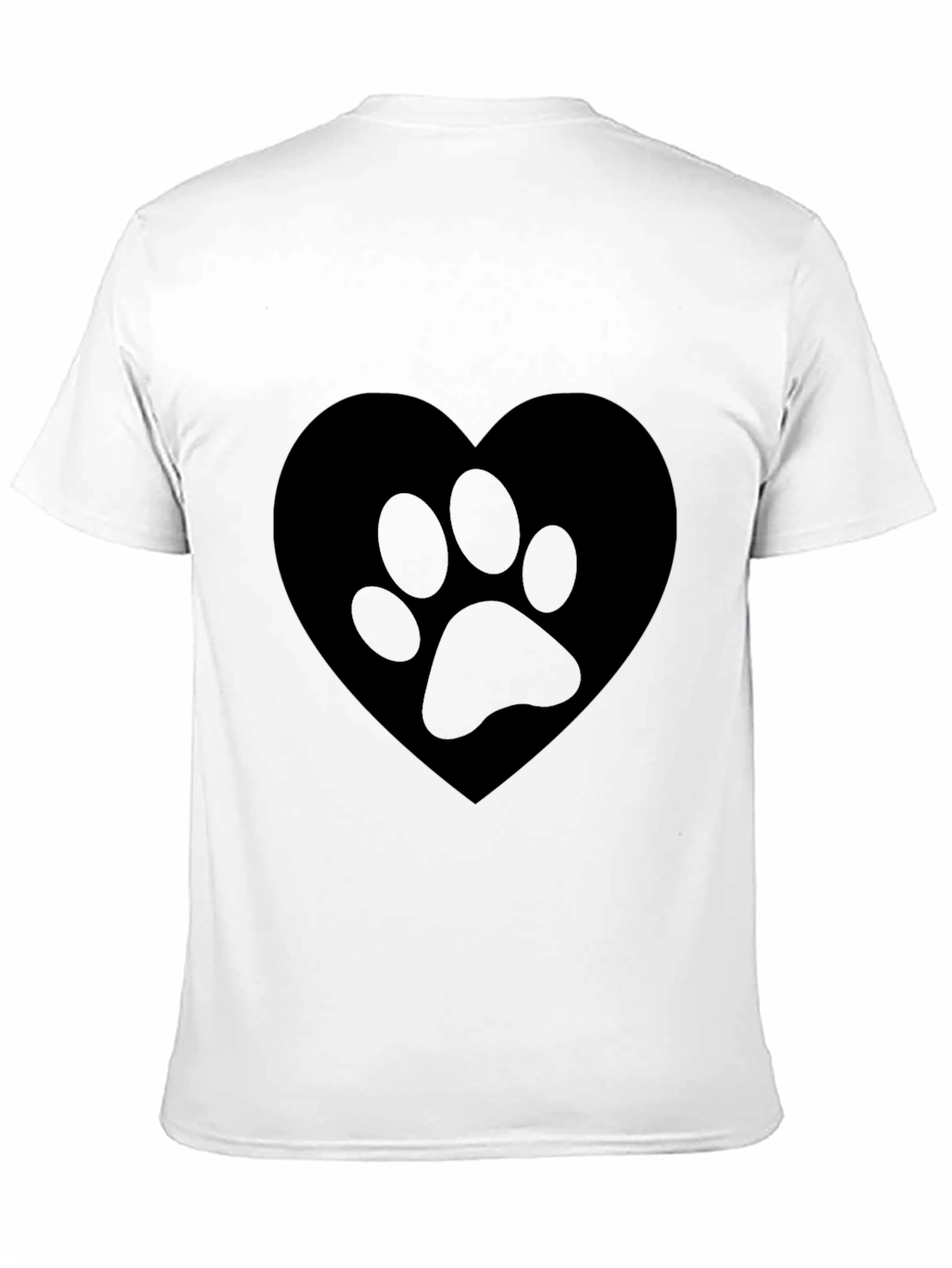 Black Heart Paw Print Graphic T-Shirt