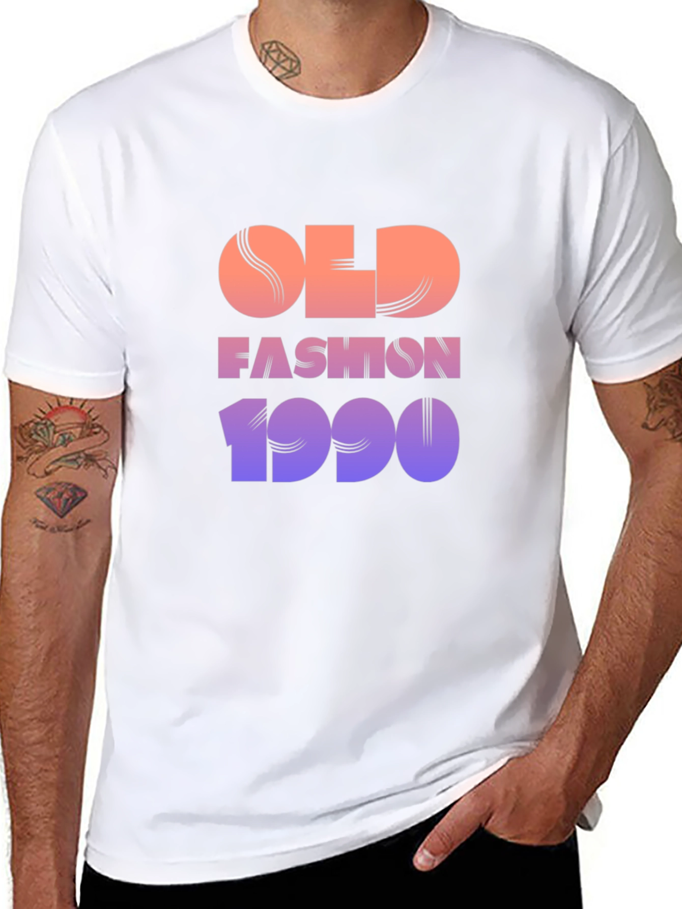 Retro Old Fashion 1990 Graphic Tee - Black