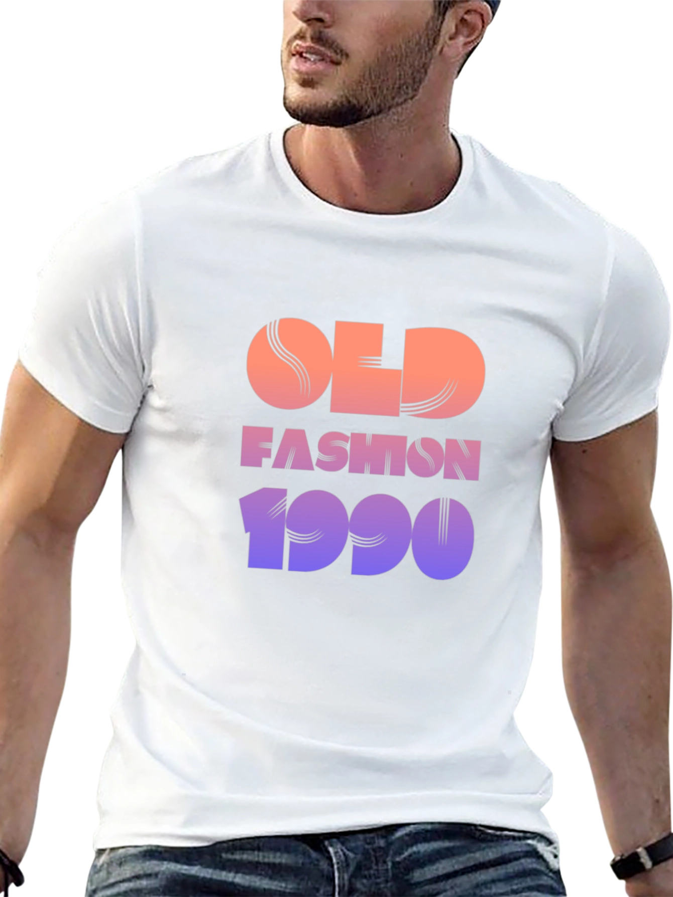 Retro Old Fashion 1990 Graphic Tee - Black