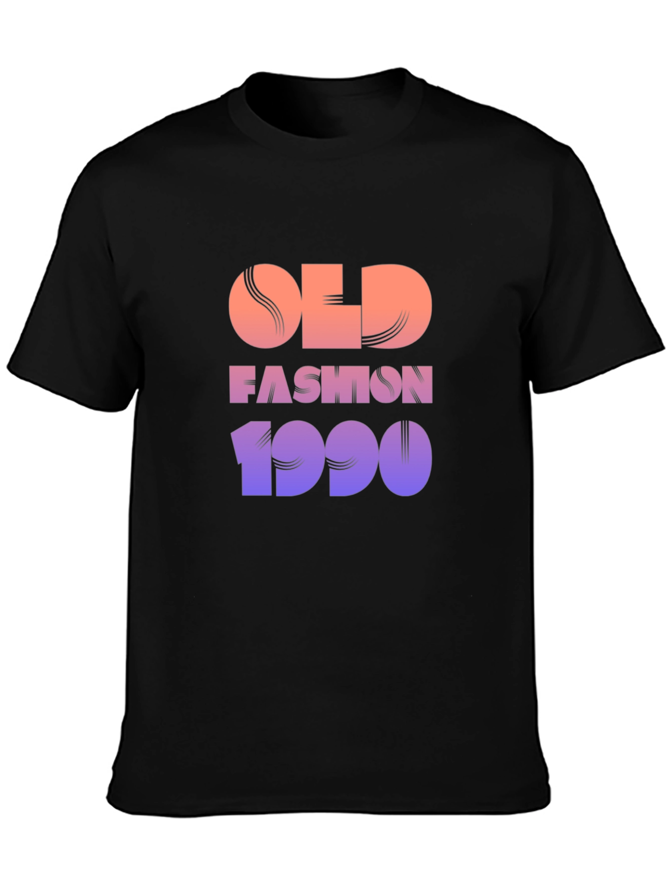 Retro Old Fashion 1990 Graphic Tee - Black