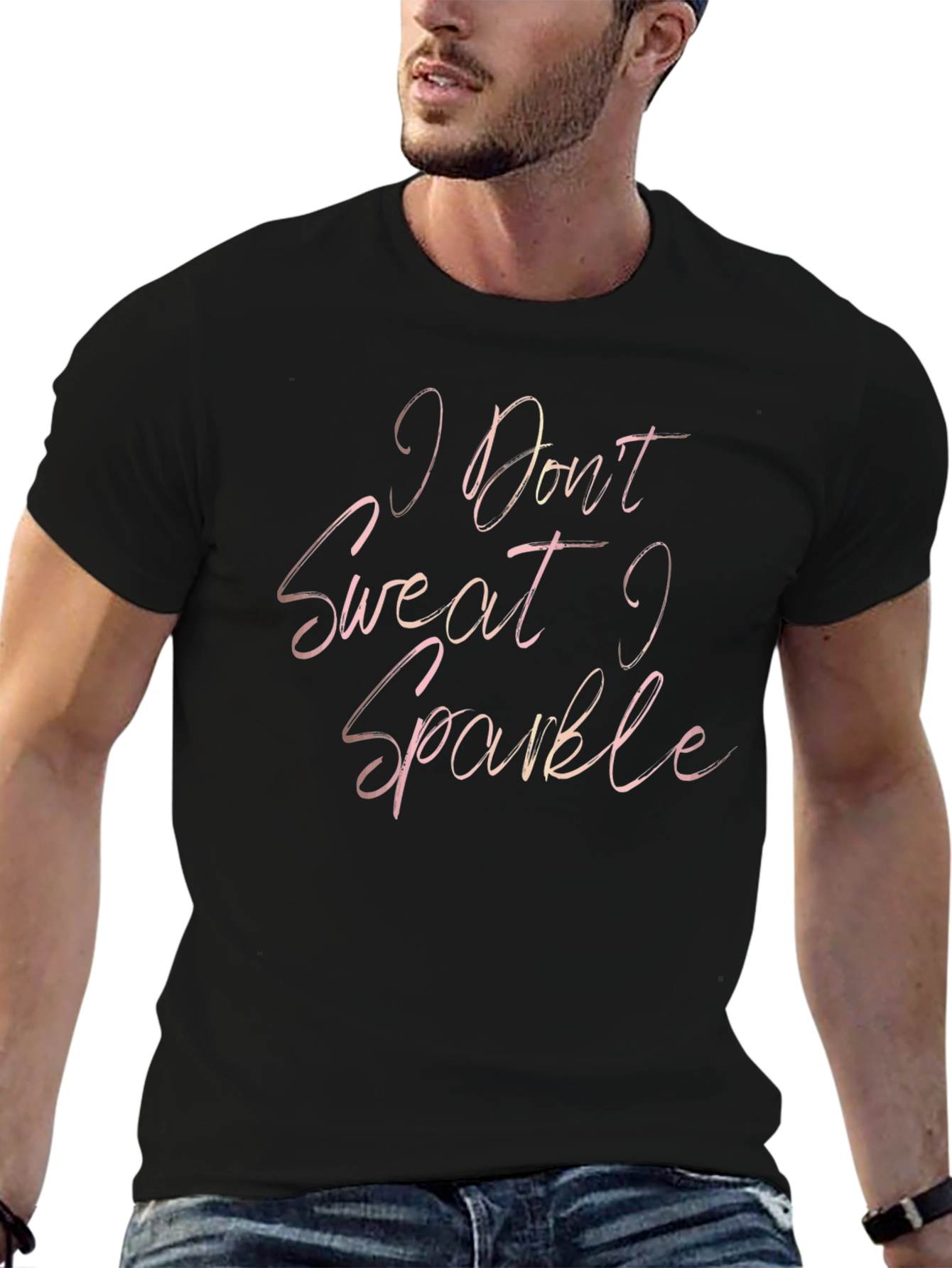 Sparkle Slogan Tee - Black Unisex T-Shirt