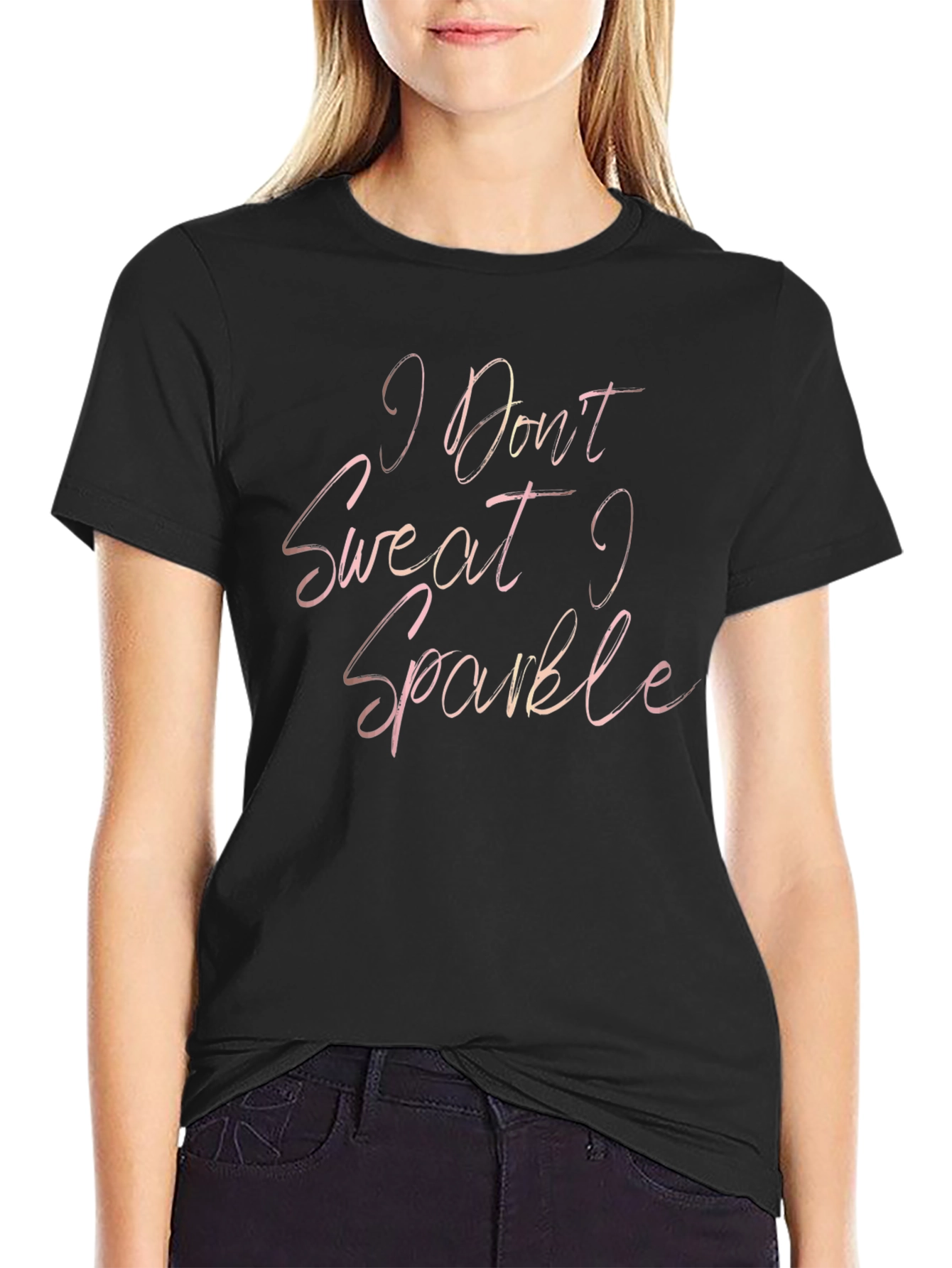 Sparkle Slogan Tee - Black Unisex T-Shirt