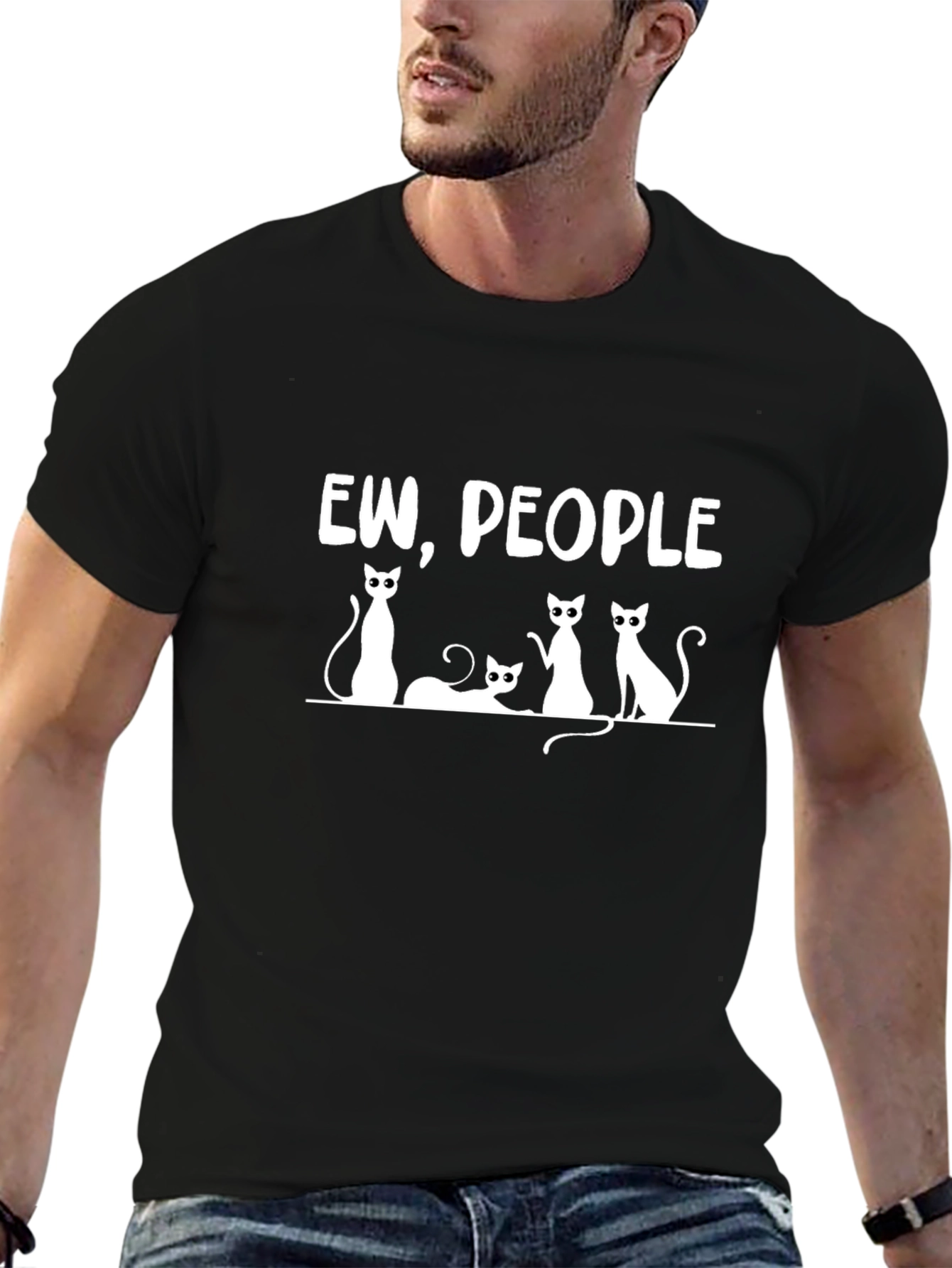 Ew People Cat T-Shirt Funny Graphic Tee