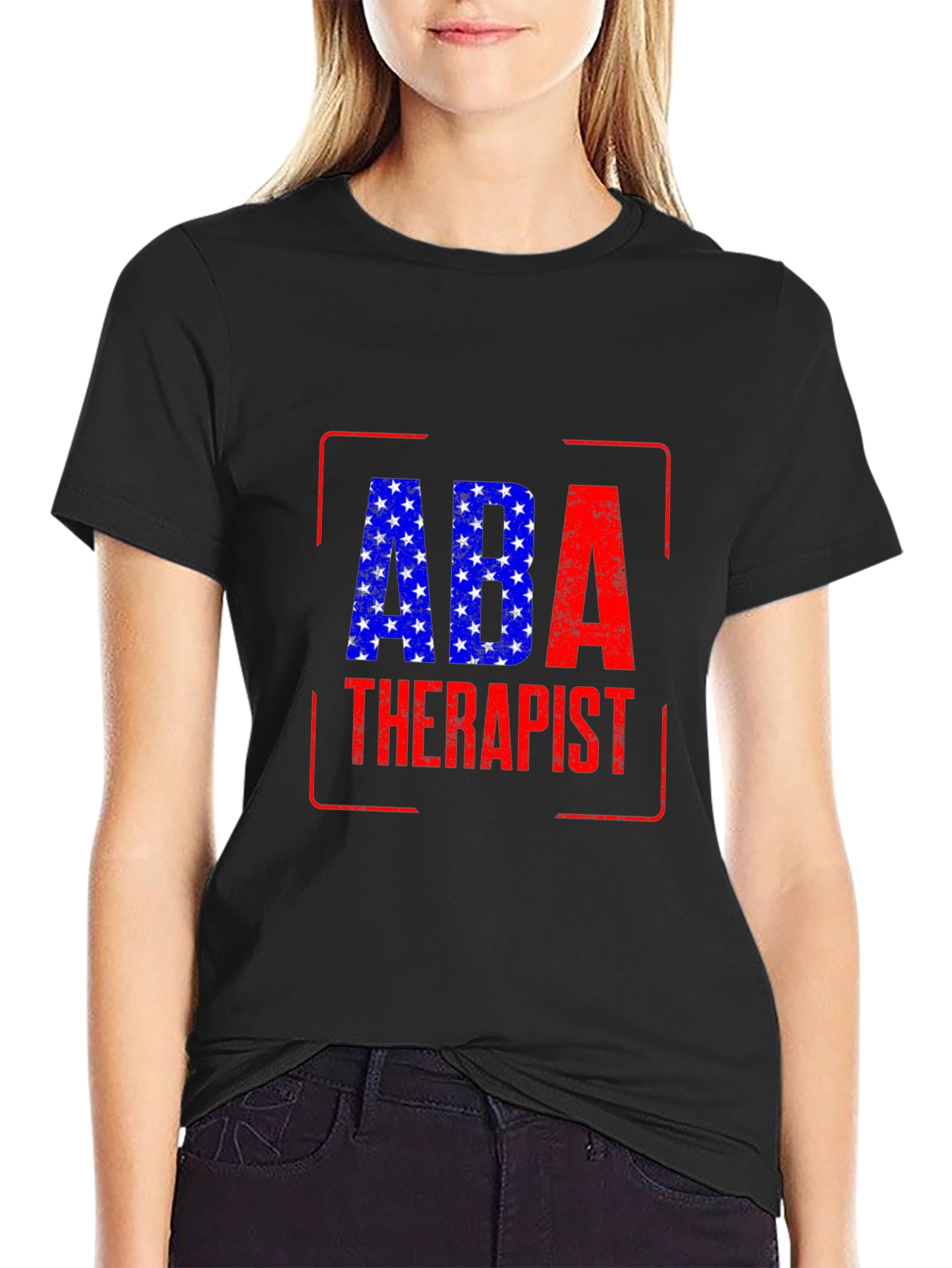 ABA Therapist Graphic T-Shirt - American Flag Design