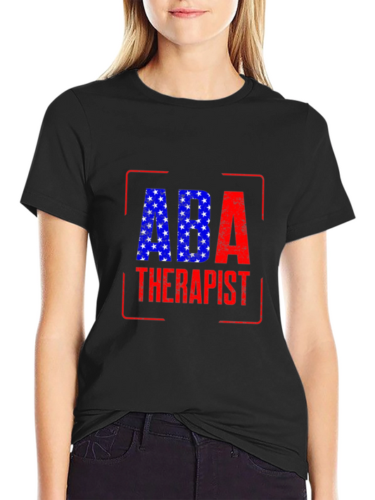 ABA Therapist Graphic T-Shirt - American Flag Design