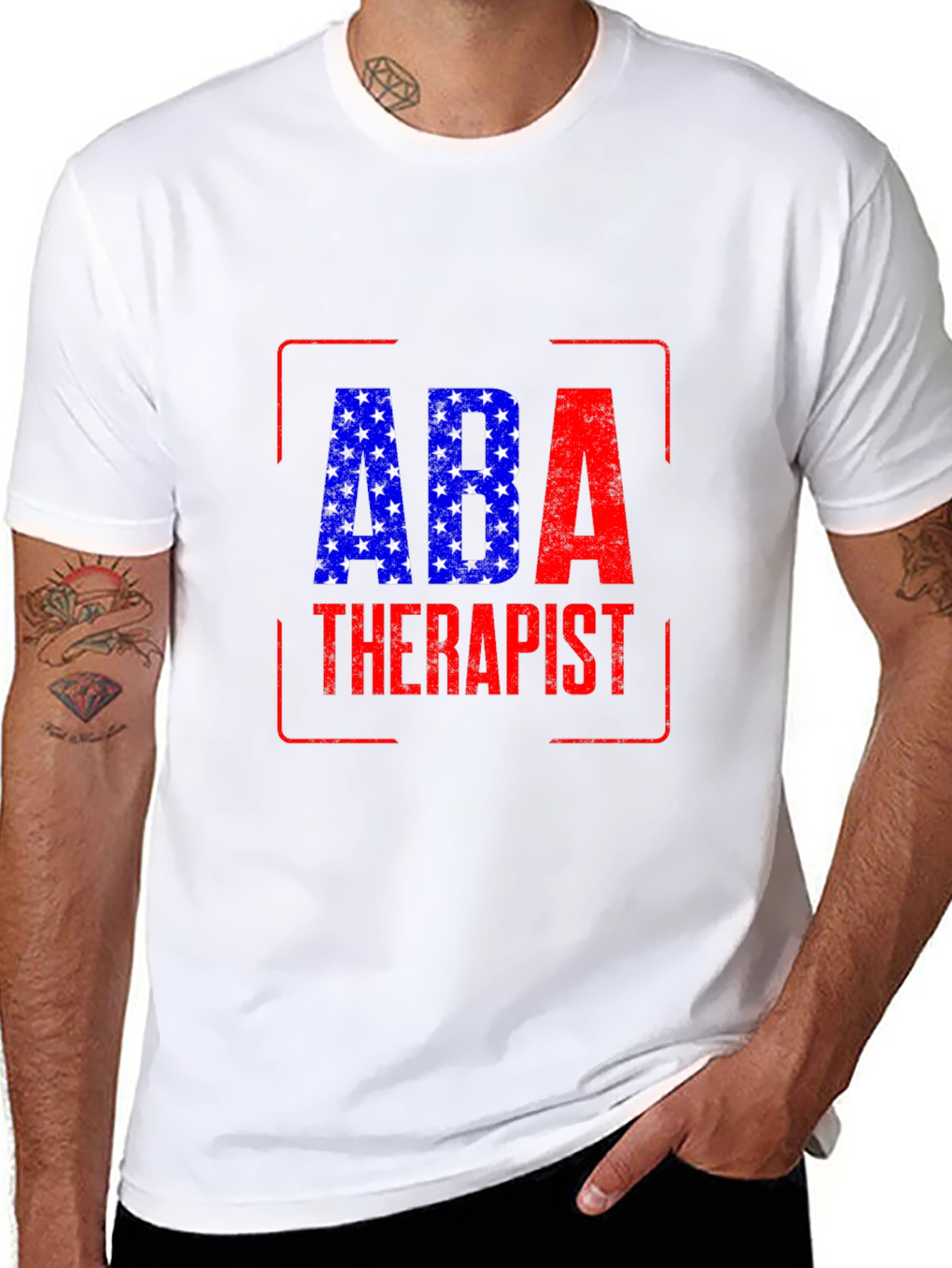ABA Therapist Graphic T-Shirt - American Flag Design