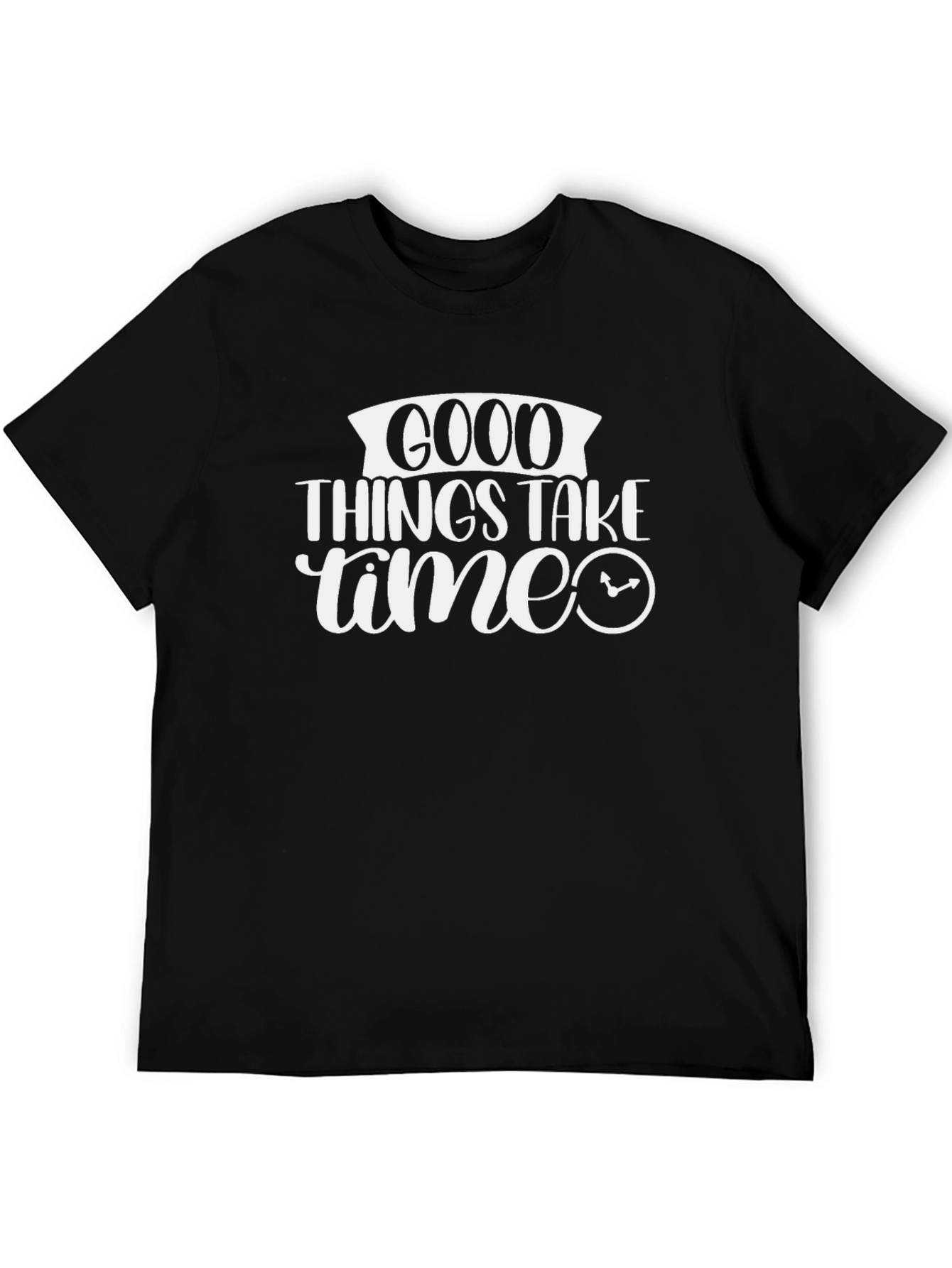 Good Things Take Time Black Graphic Tee